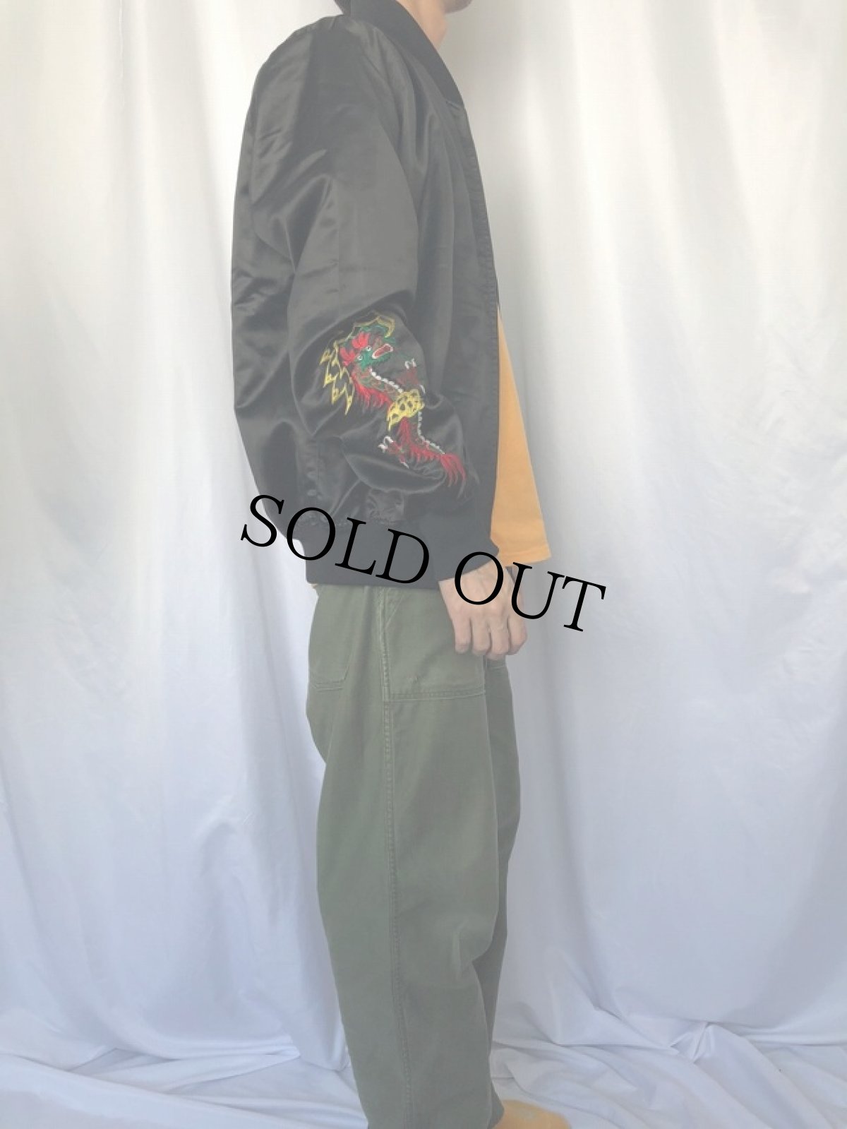 画像4: 80's SAMMY'S EMBROIDERY "GUAM U.S.A" ドラゴン刺繍 スーベニアジャケット XL (4)