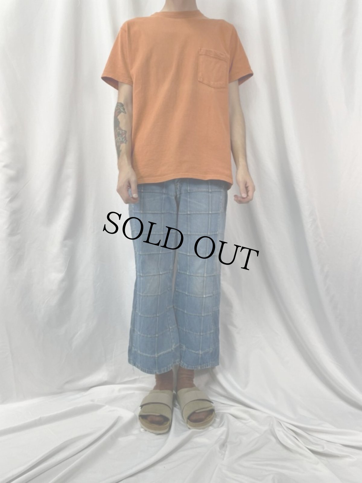 画像2: 80's Match Factory JCPenney パッチワークデニムフレアパンツ 12R (2)