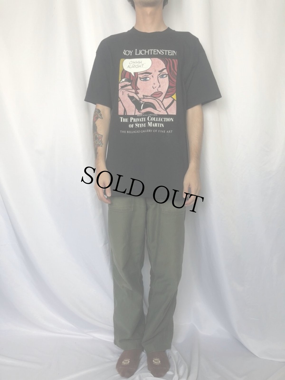 画像2: 90's Roy Lichtenstein "THE PRIVATE COLLECTION OF STEVE MARTIN" ポップアートTシャツ L (2)