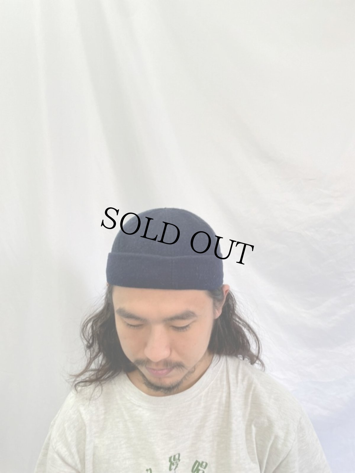 画像2: VINTAGE ウール フィッシャーマンキャップ ネイビー (2)