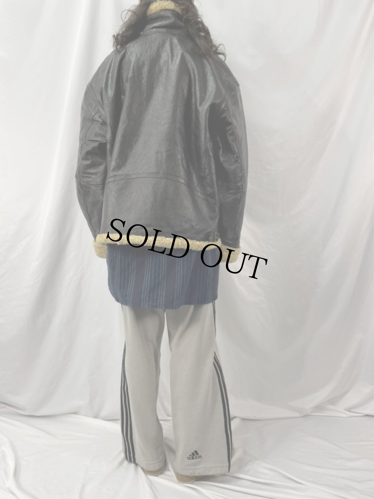 画像4: 90's WILSONS LEATHER B-3タイプ  ボア レザージャケット XL (4)