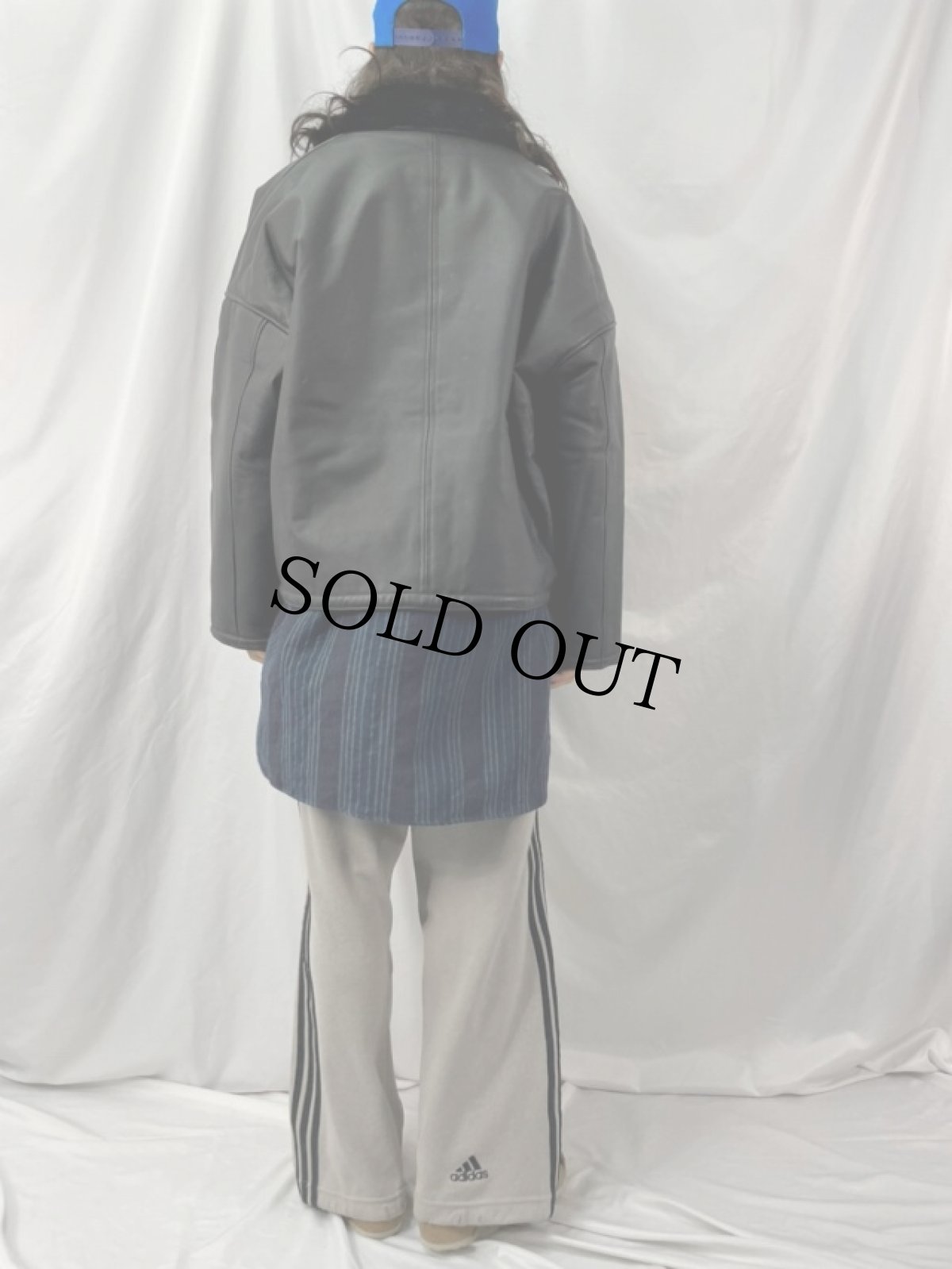 画像4: 90's CHALES KLEIN  ボア レザージャケット XL (4)