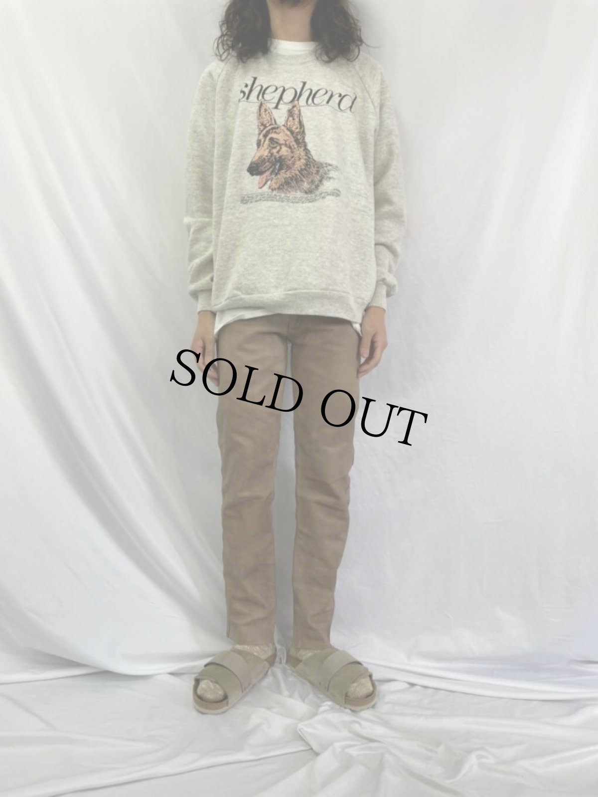 画像2: カットオフ レザーパンツ ベージュ W32 (2)