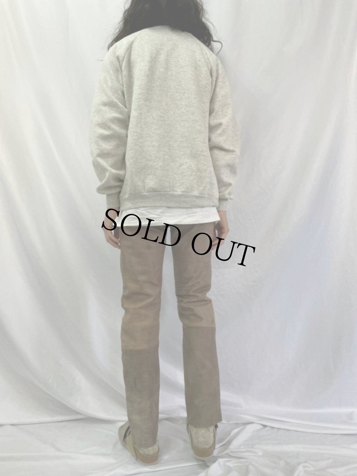 画像4: カットオフ レザーパンツ ベージュ W32 (4)