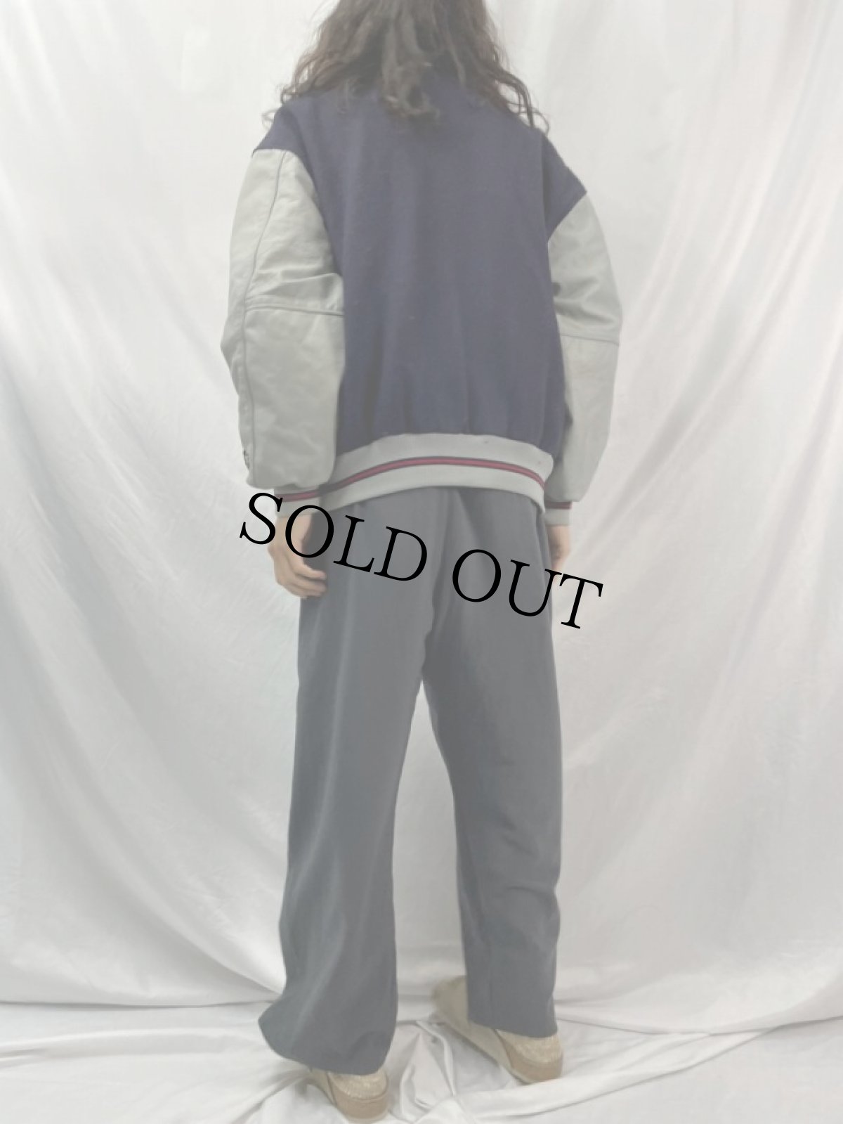 画像4: 90's STARTER Diamond collection USA製 "Indiana" ウール×レザー スタジャン XL (4)