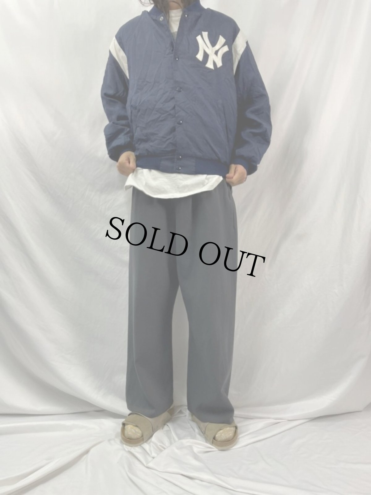 画像2: 90's Swingster USA製 "New York Yankees" ベースボールジャケット L (2)