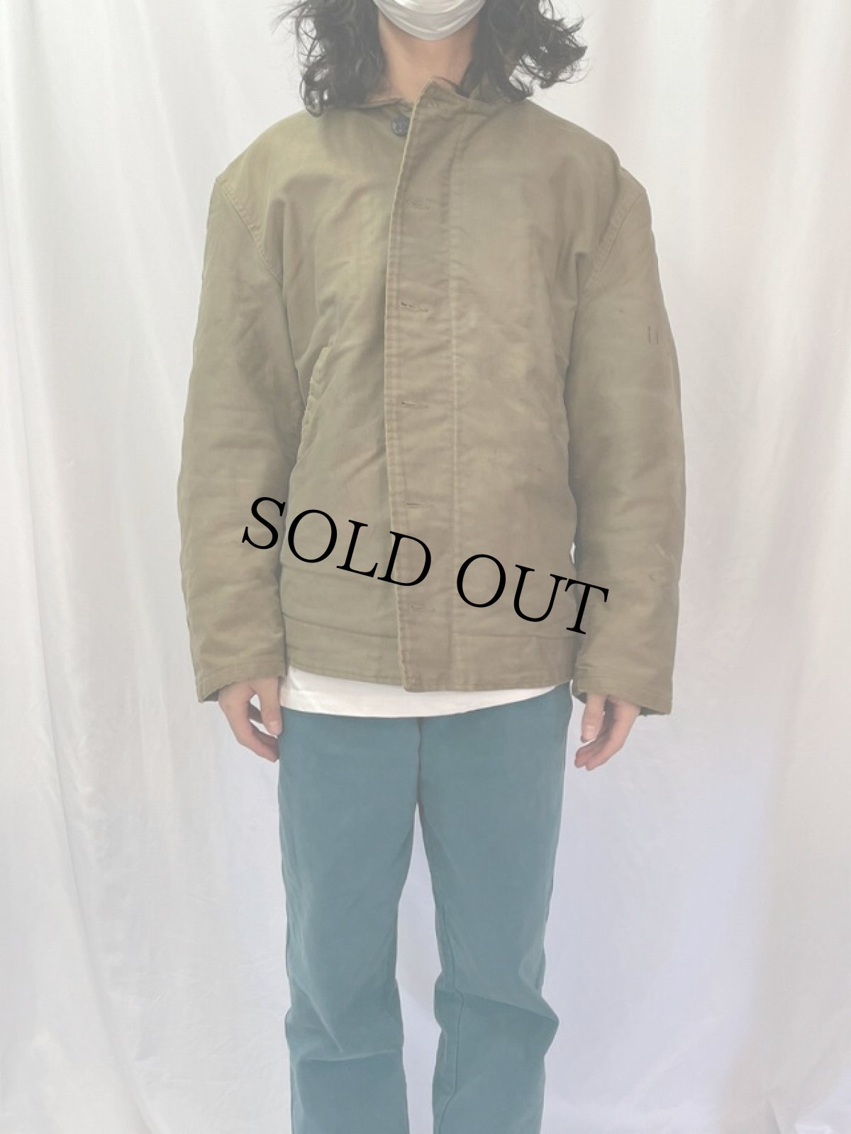 画像2: 40〜50's US.NAVY N-1 デッキジャケット (2)