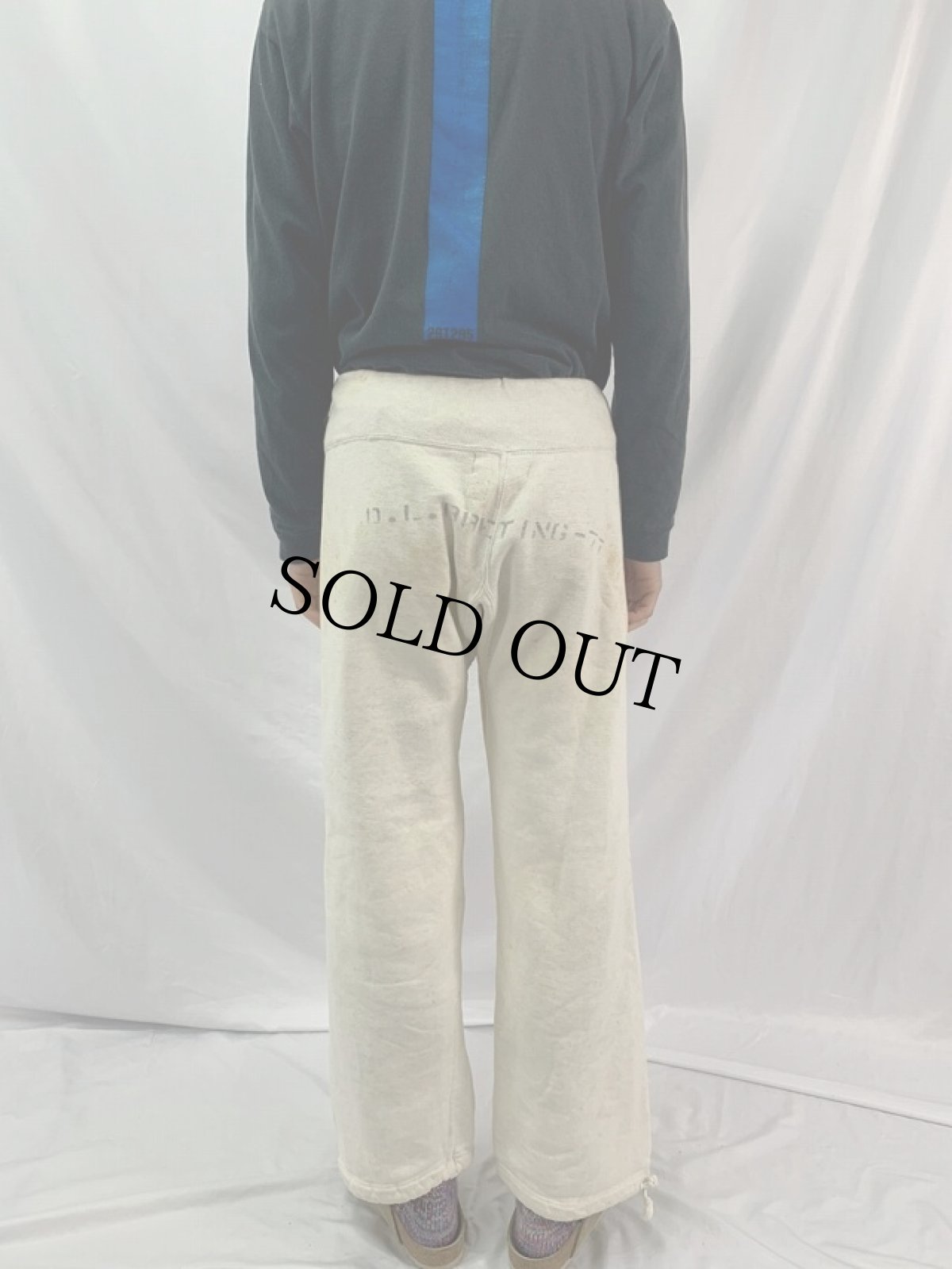 画像4: 40's U.S.NAVY ステンシル入り ダブルニースウェットパンツ M (4)