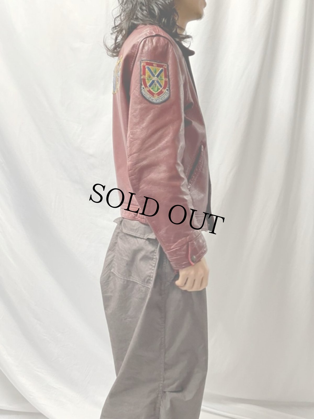 画像4: 70〜80's  "QUEEN'S" CANADA製 パッチ付き レザージャケット SIZE42 (4)