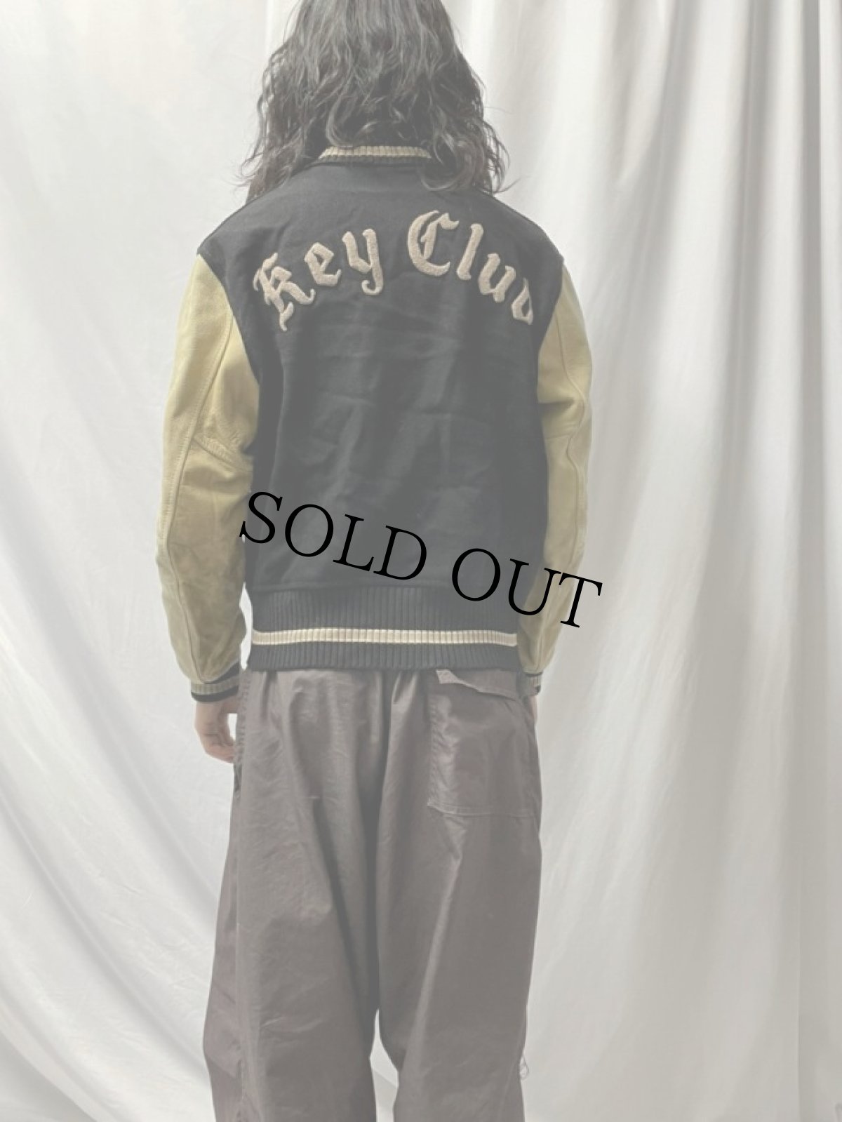 画像4: 60's WHITING パッチ付き レザー×ウール スタジャン (4)