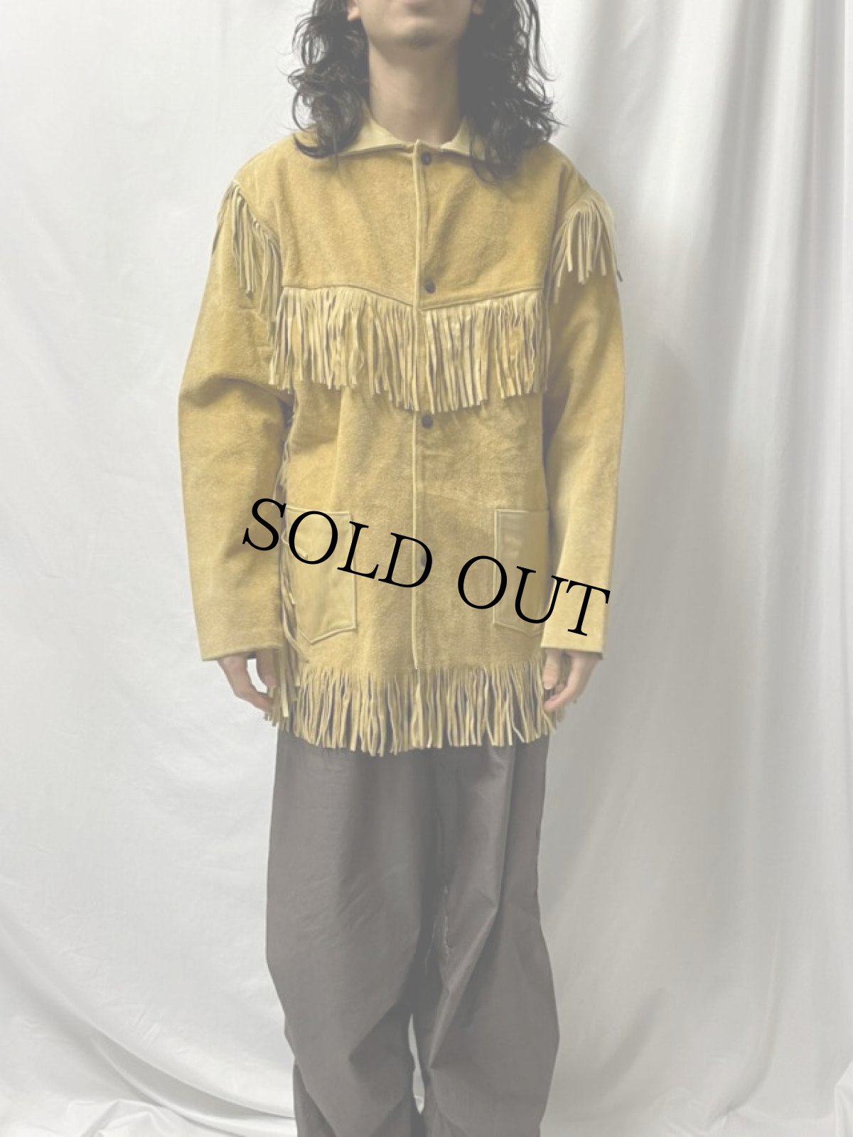 画像2: Du Sault フリンジデザイン スエードレザージャケット (2)