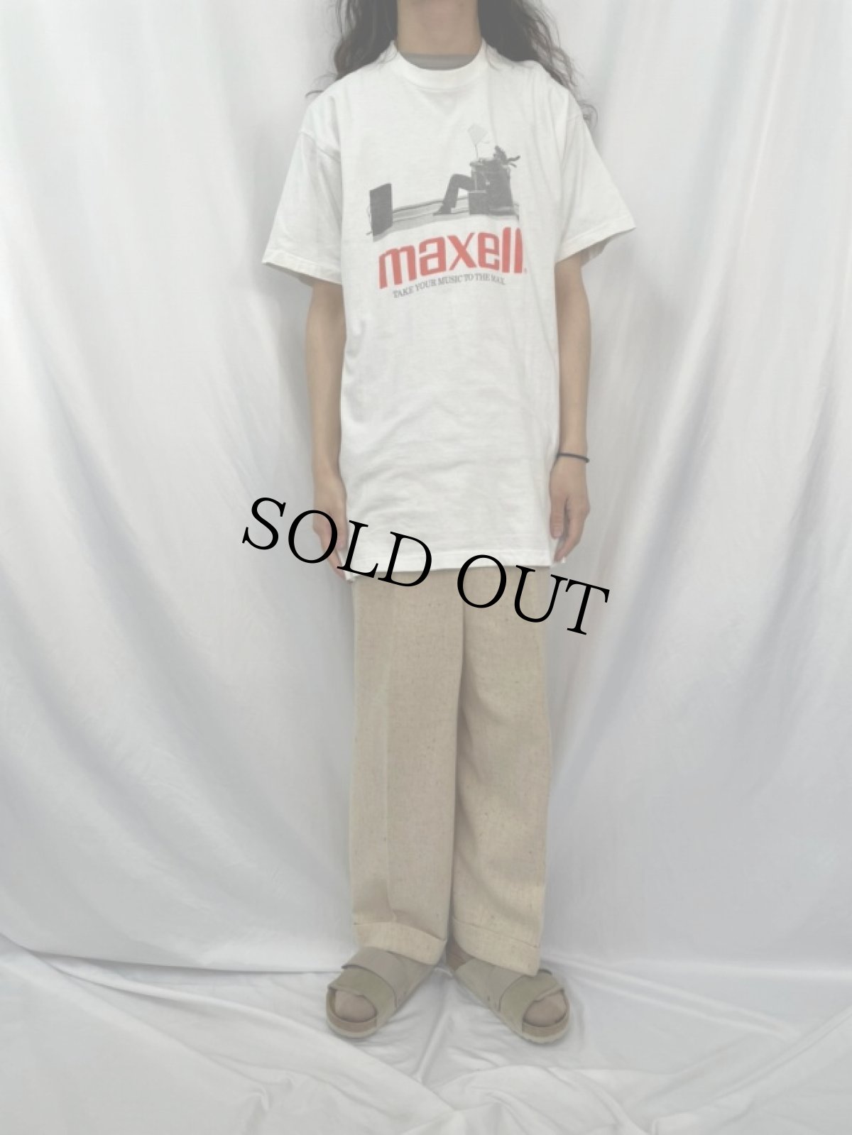 画像2: 90's MAXELL USA製 企業広告プリントTシャツ XL (2)