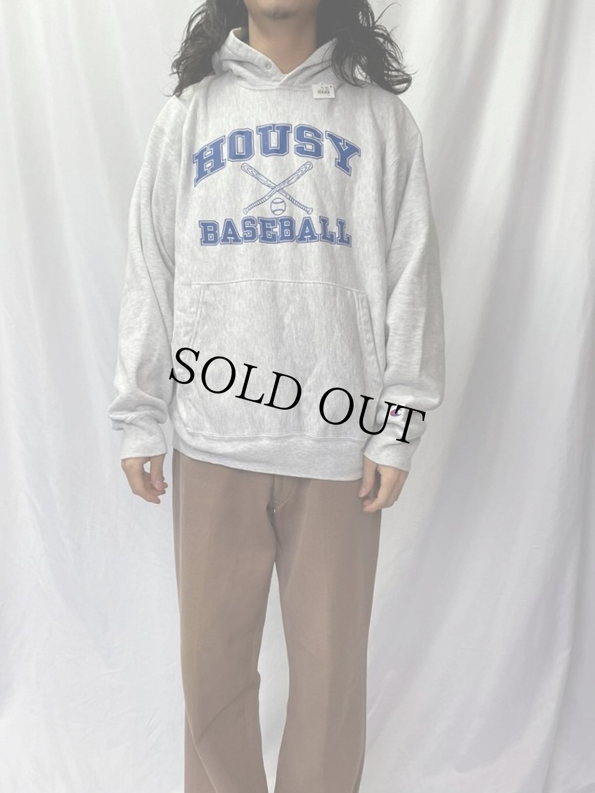 画像2: Champion PREMIUM REVERSE WEAVE "HOUSY BASEBALL" スウェットフーディー (2)