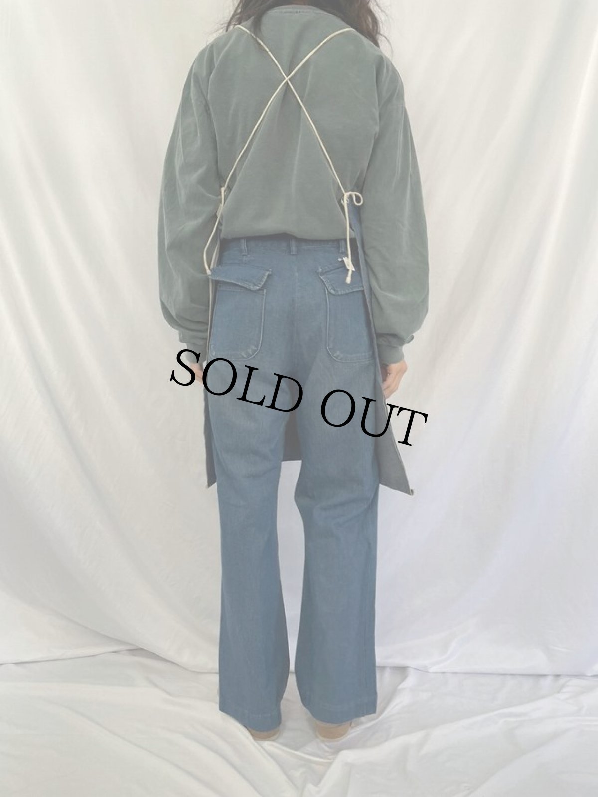 画像4: VINTAGE 耳付き デニムエプロン (4)