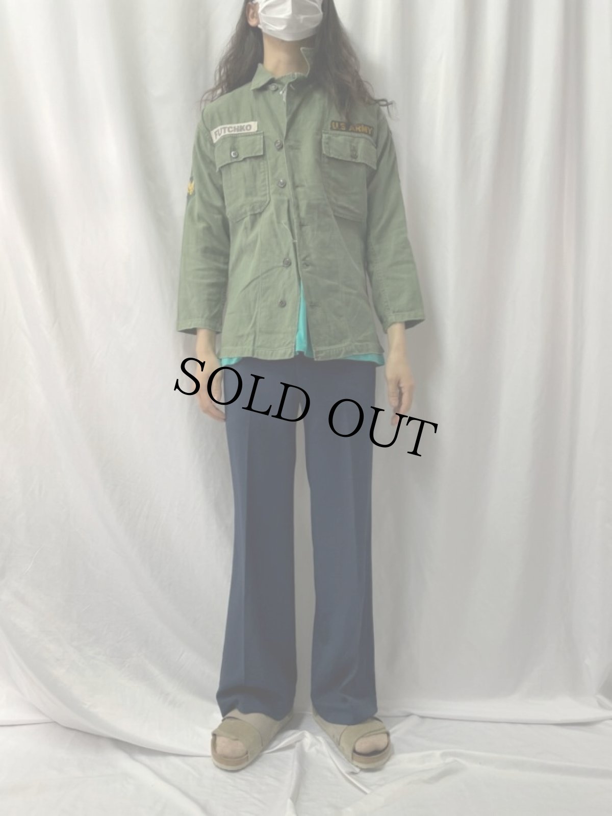 画像2: 60's U.S.ARMY パッチ付き ユーティリティシャツ 1st (2)