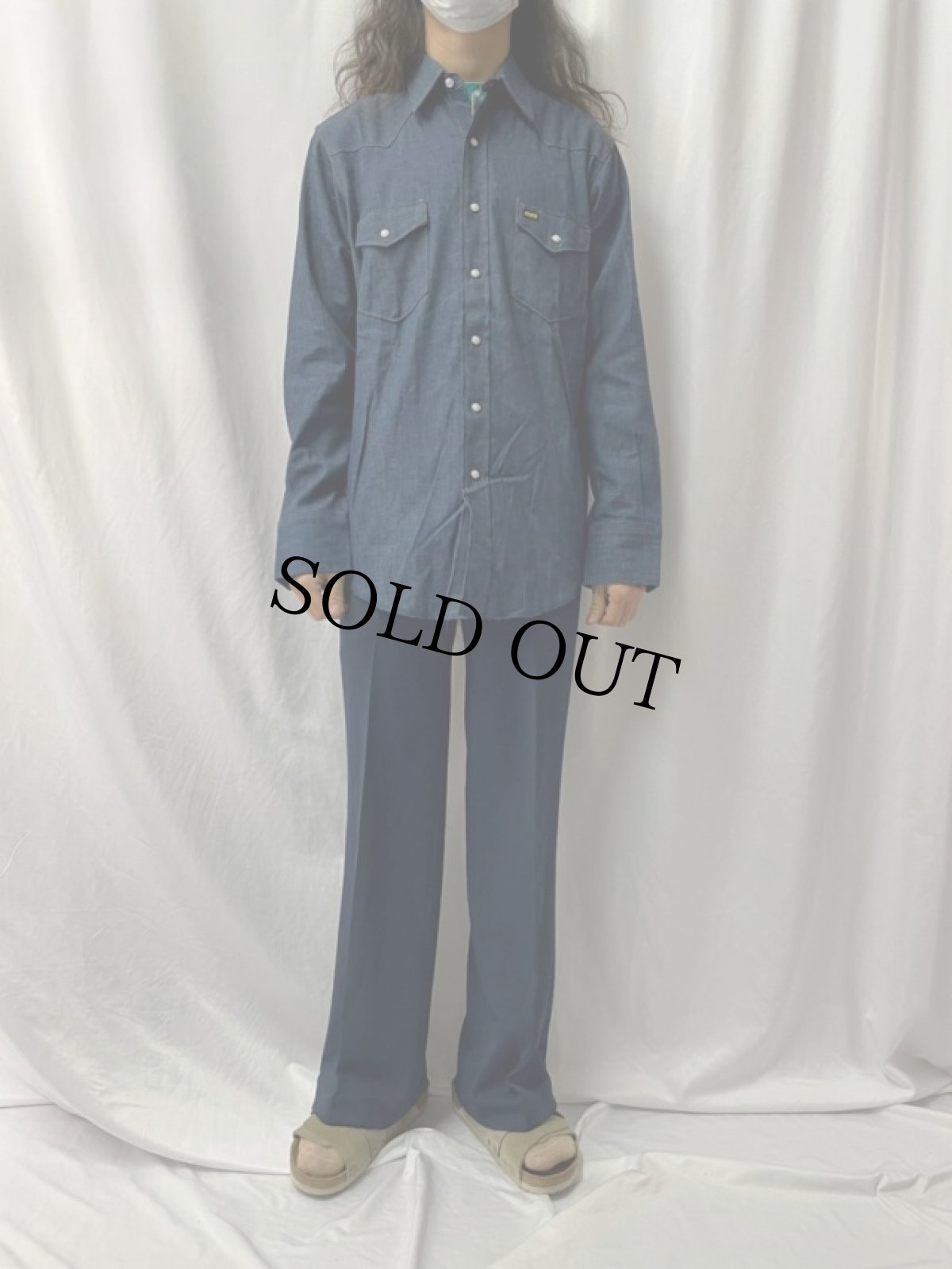 画像2: 70〜80's MAVERICK USA製 デニムウエスタンシャツ 15 1/2-34 DEADSTOCK (2)