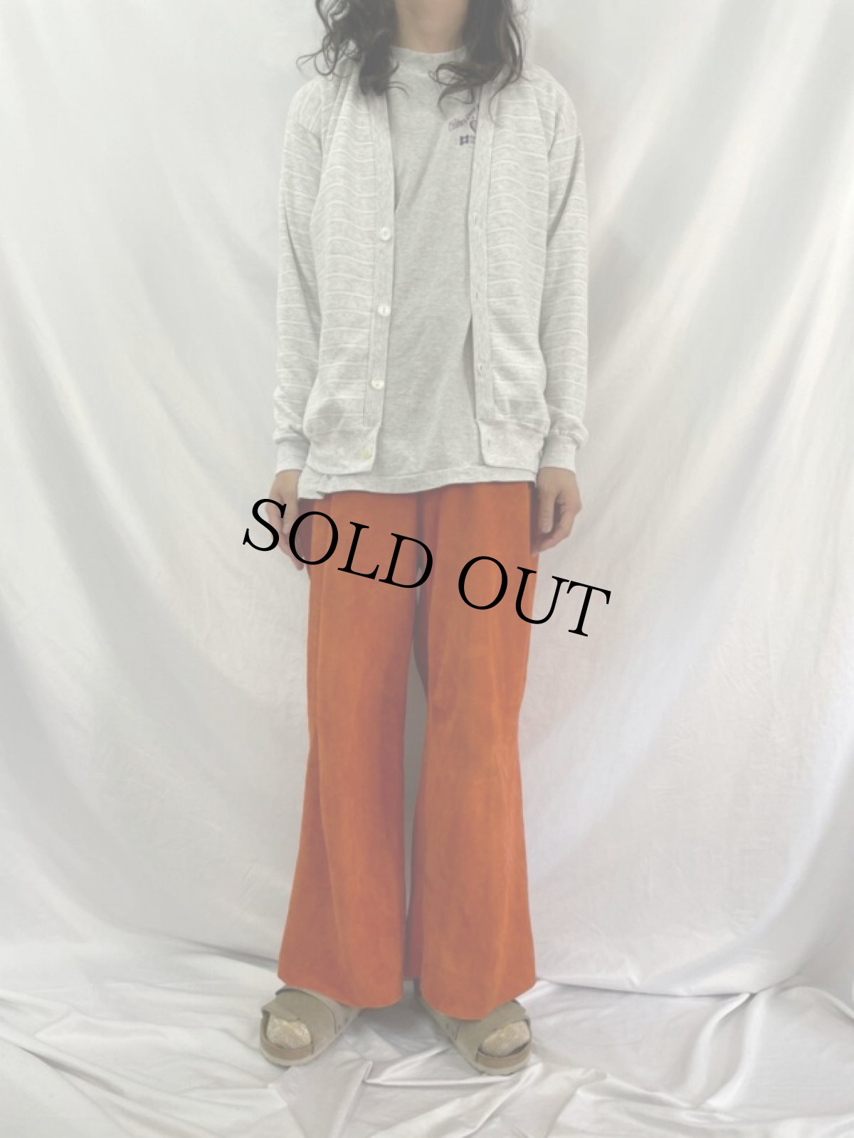 画像2: 90's American Sportswear USA製 ボーダー柄 スウェットカーディガン (2)