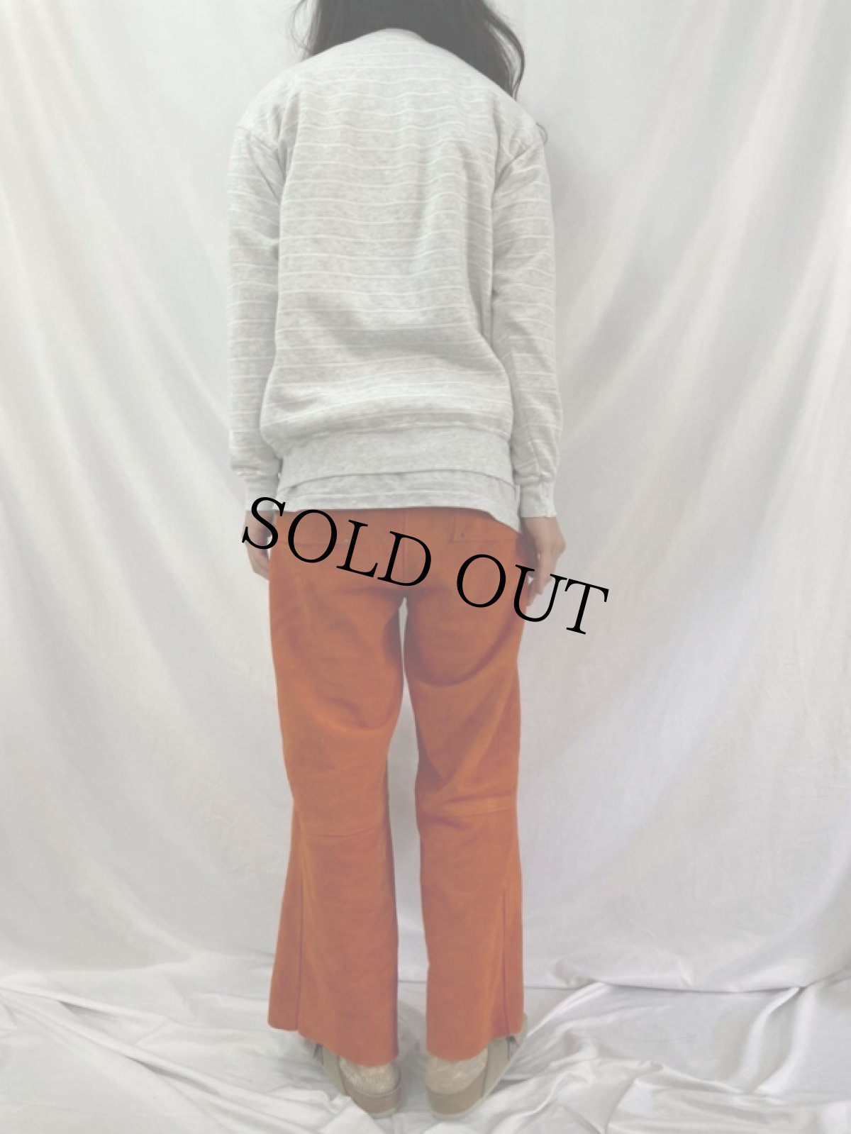 画像4: 90's American Sportswear USA製 ボーダー柄 スウェットカーディガン (4)