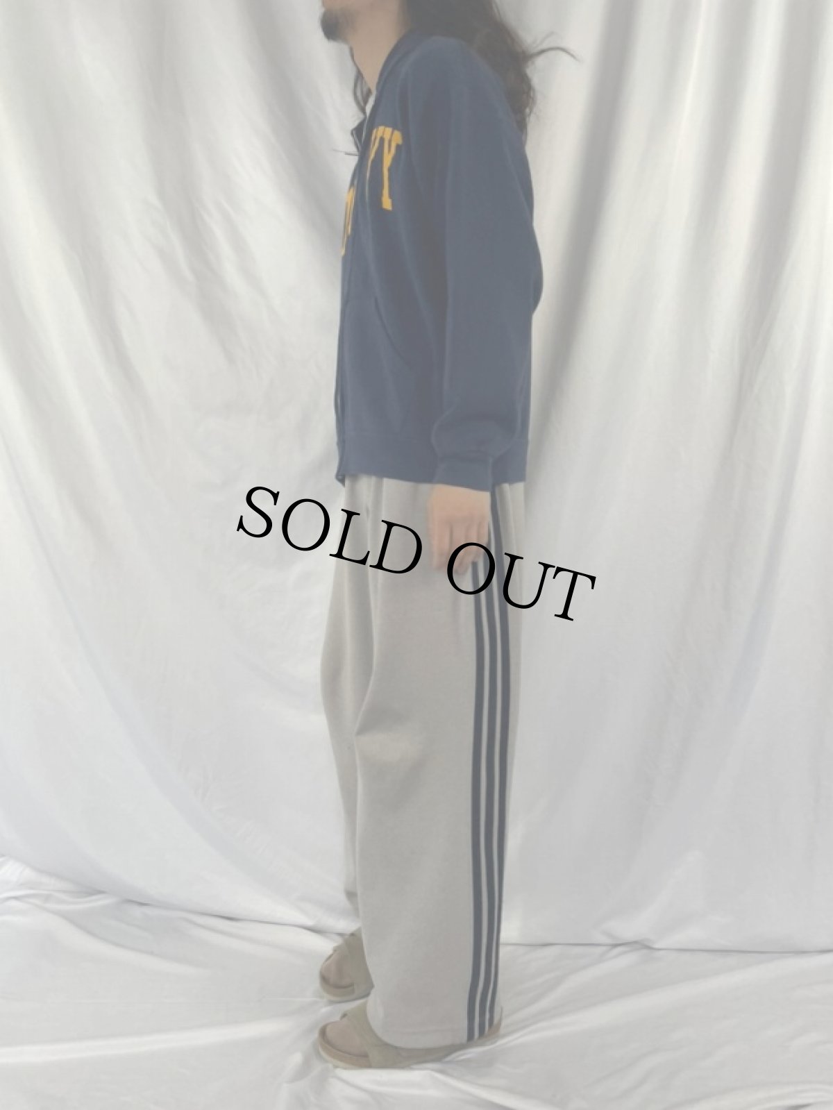 画像3: "NAVY" プリント ジップパーカー (3)