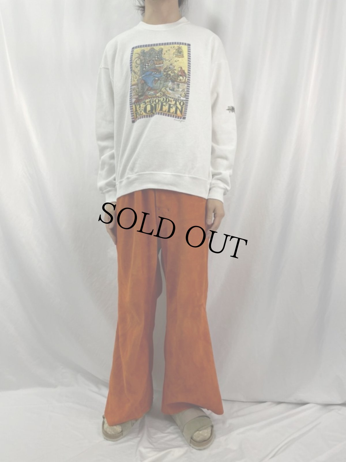 画像2: 90's Mary Engelbreit USA製 "IT'S GOOD TO BE QUEEN" イラストスウェット XL (2)