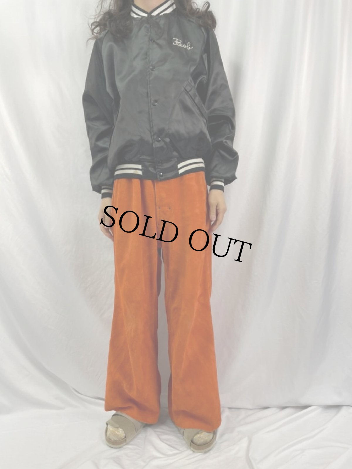 画像2: 70〜80's Pla-Jac USA製 チェーン刺繍 ナイロンスタジャン XL (2)