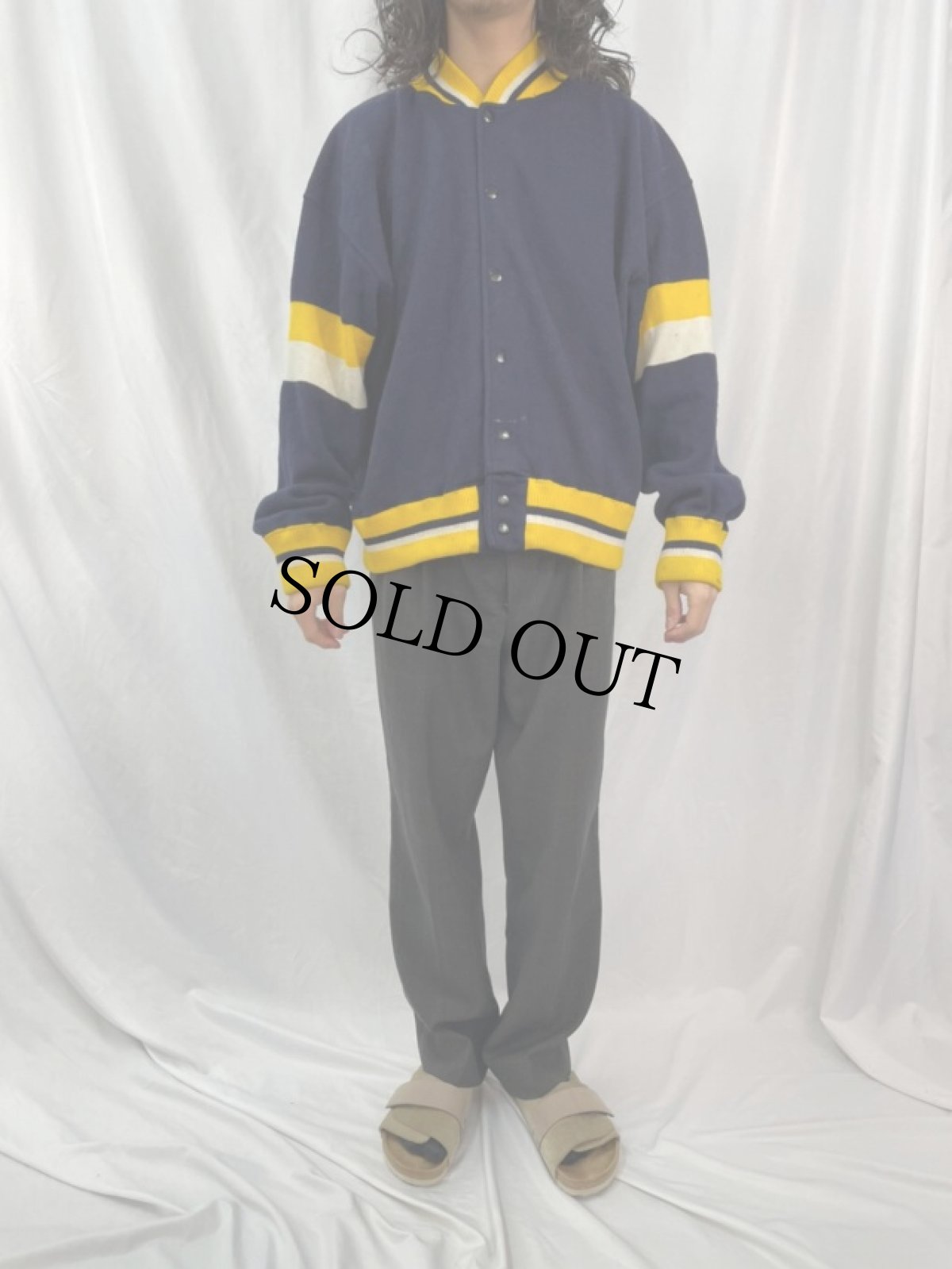 画像2: 50's CALDWELL SAND-KNIT "IDAHO" スタジャン 46 (2)