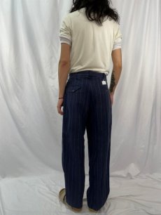 画像4: 90's POLO Ralph Lauren USA製 ストライプ柄 リネンスラックス W31 (4)