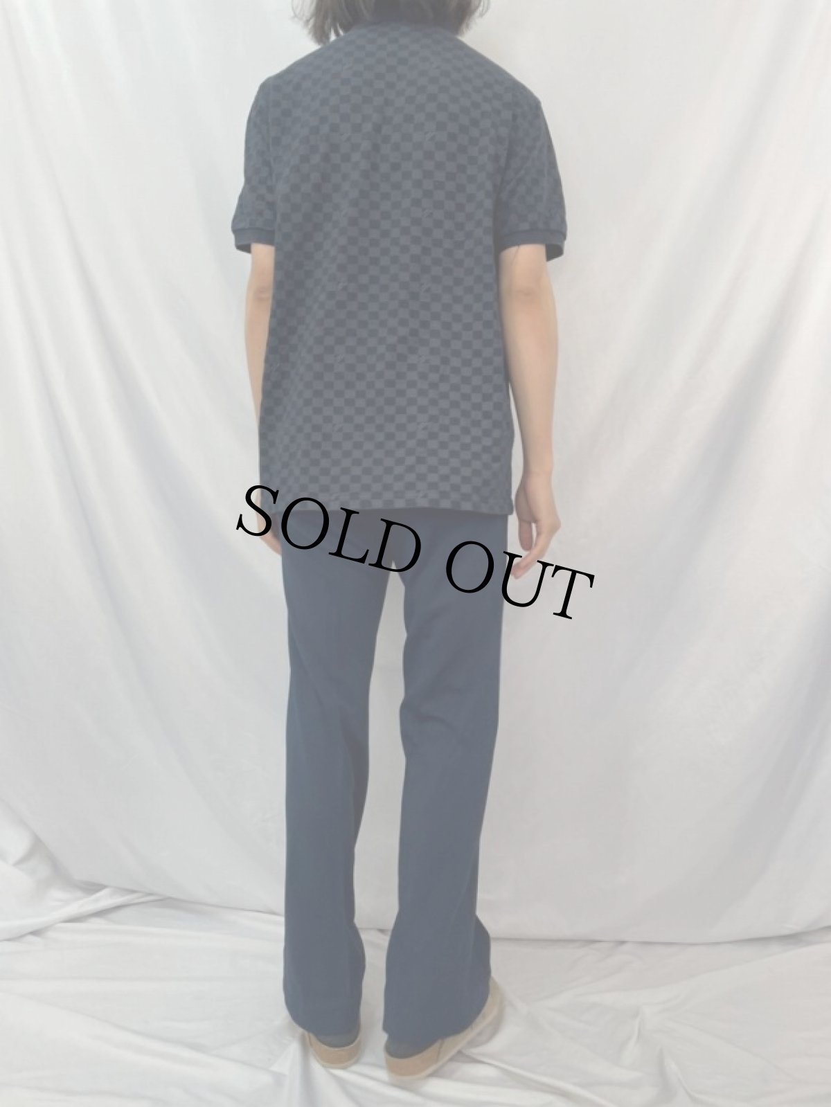 画像4: ブート LOUIS VUITTON "ダミエ" ロゴ刺繍 ポロシャツ XXL (4)