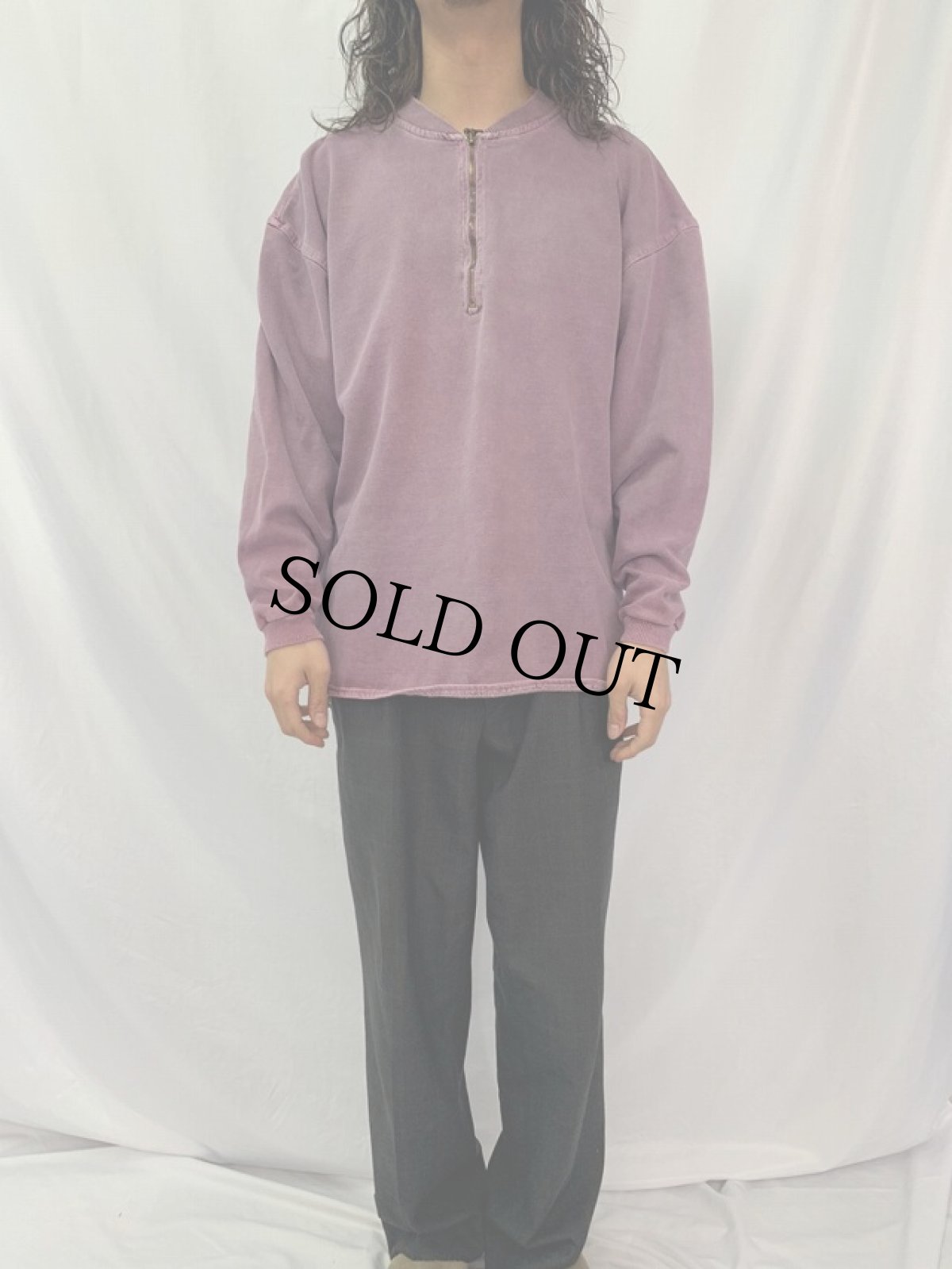 画像2: 90's McINTOSH & SEYMOUR USA製 ハーフジップスウェット M (2)