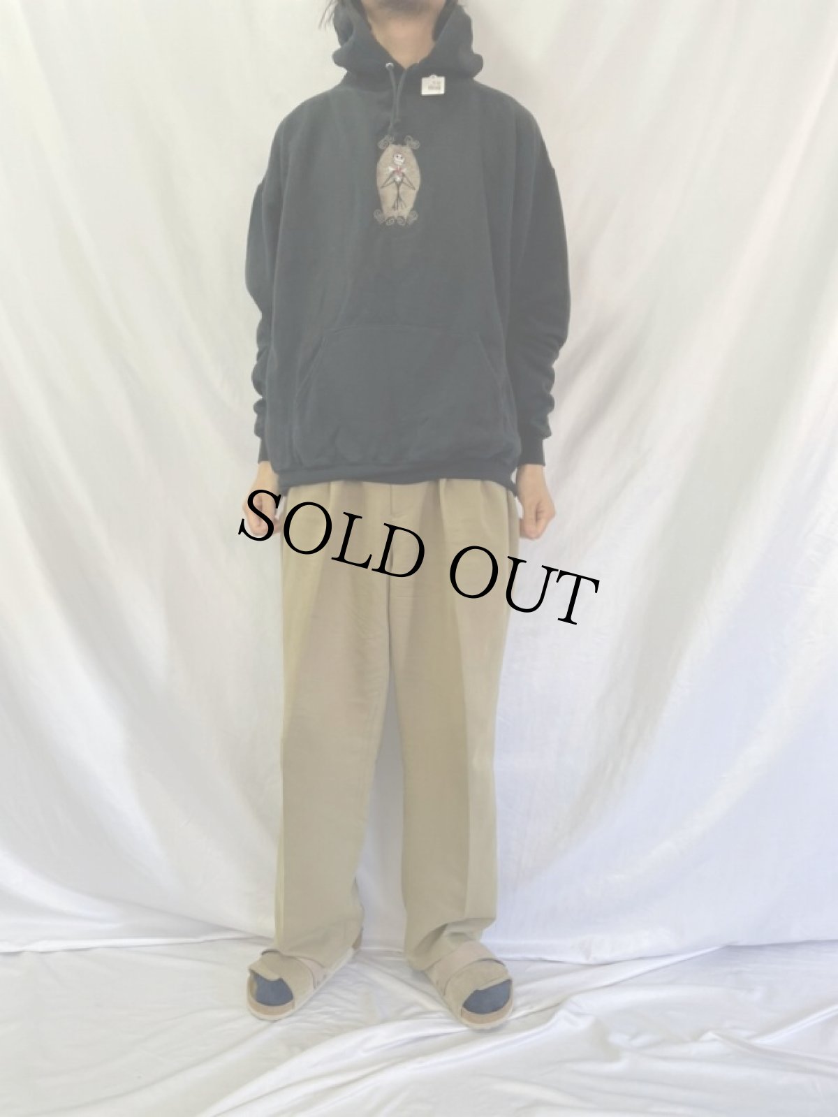 画像2: The Nightmare Before Christmas "Jack Skellington" キャラクター刺繍スウェットフーディー XL (2)