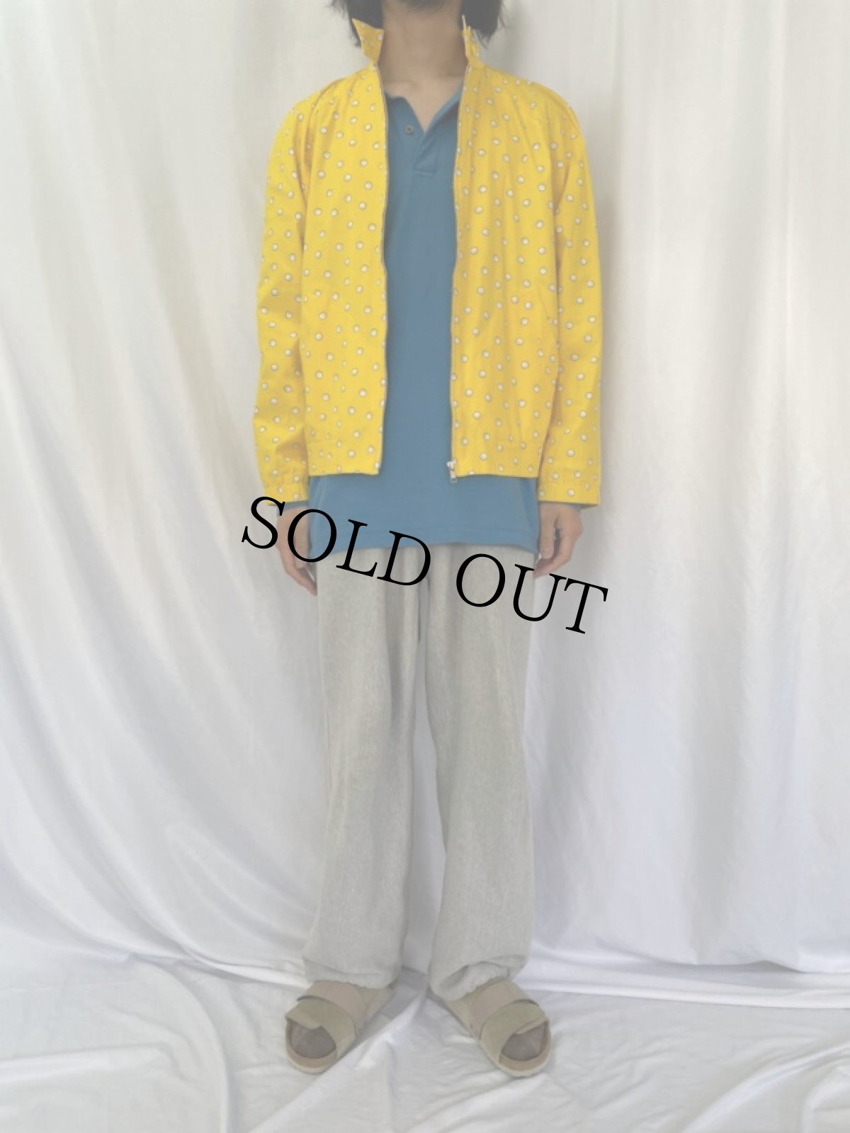 画像2: 80〜90's IZOD LACOSTE ゴルフボール柄 コットンスウィングトップ M (2)