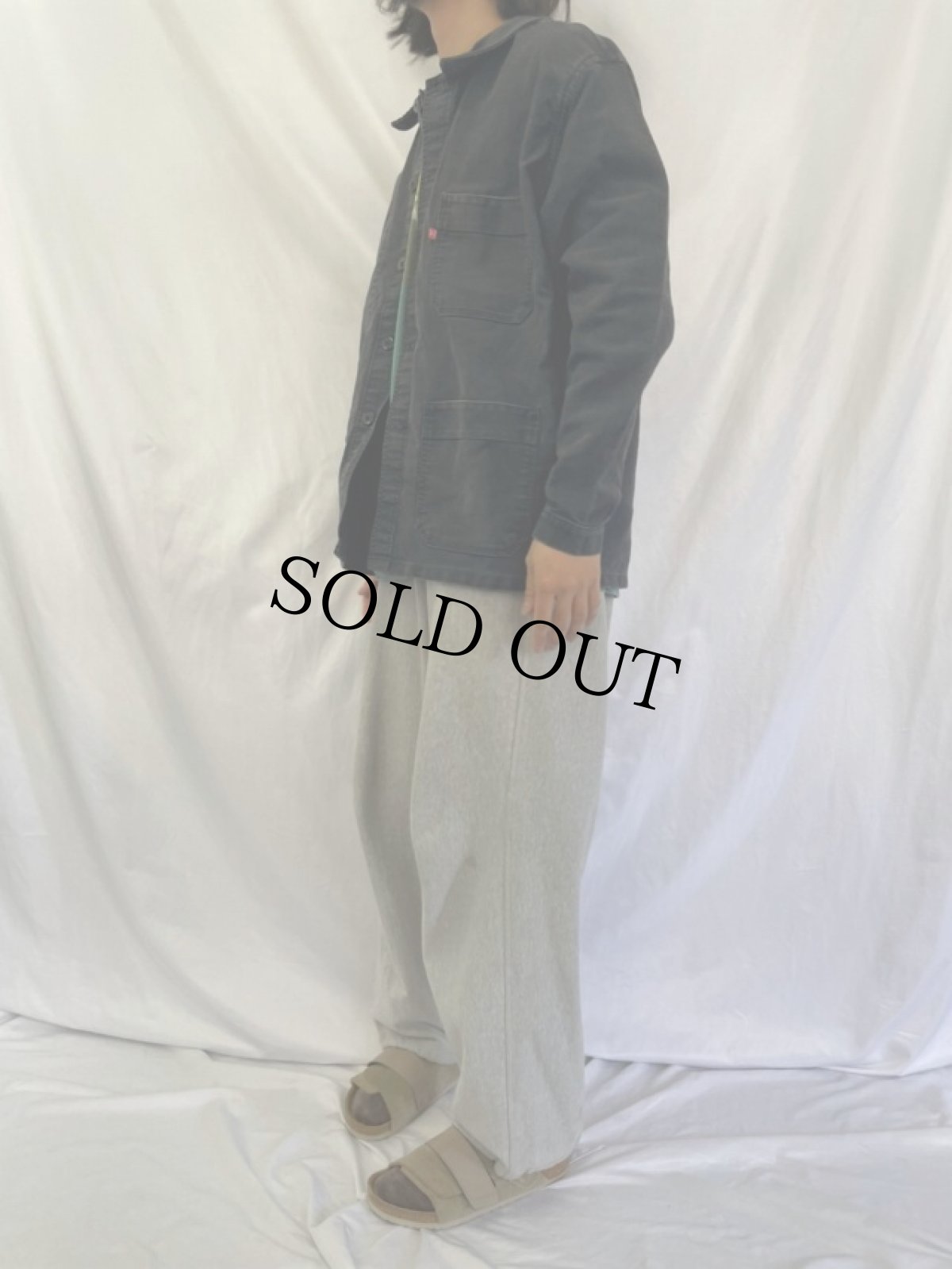 画像3: ADOLPHE LAFONT ブラックモールスキン ワークジャケット (3)