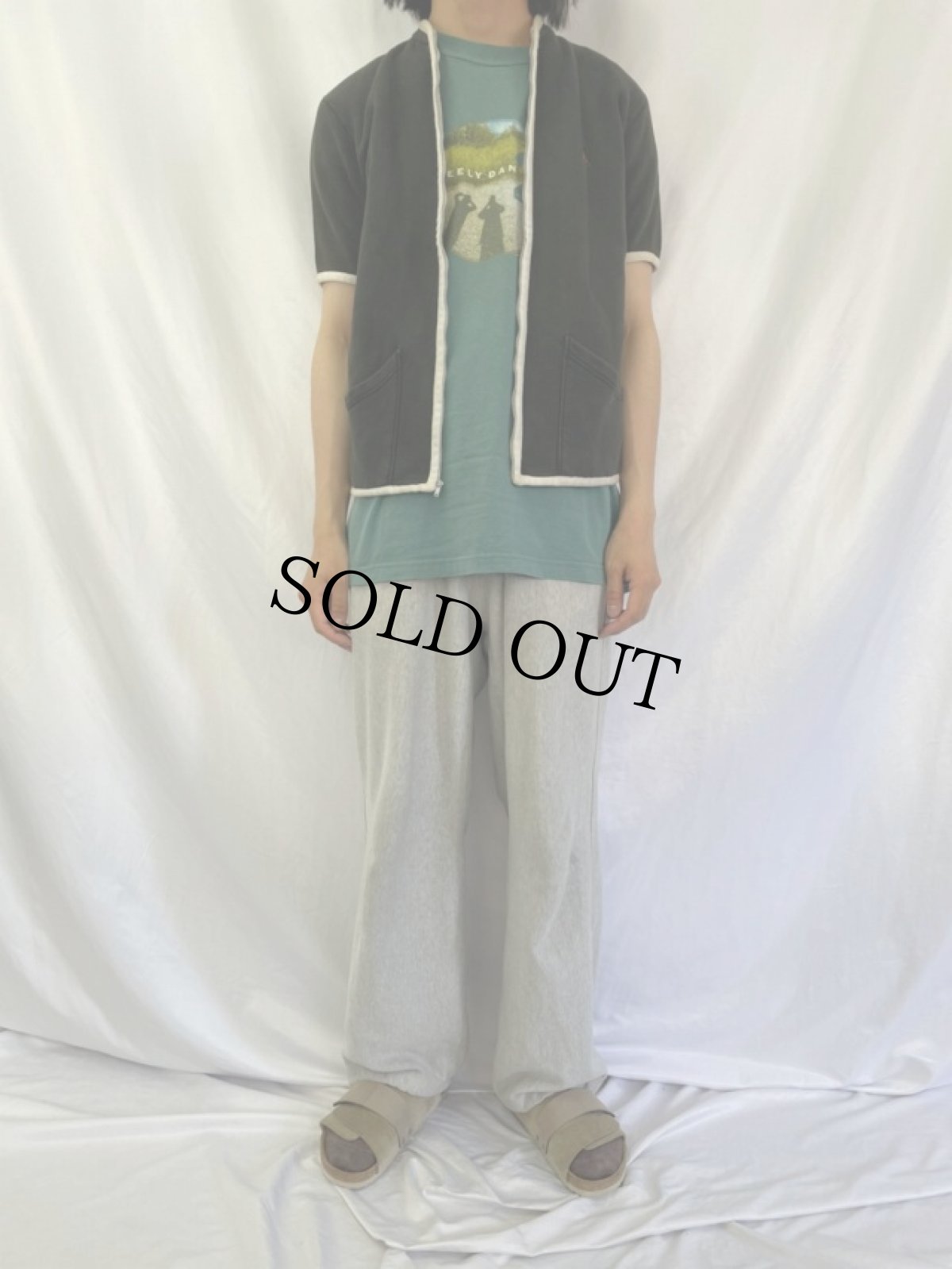 画像2: 50's jantzen USA製 半袖ジップスウェット M (2)