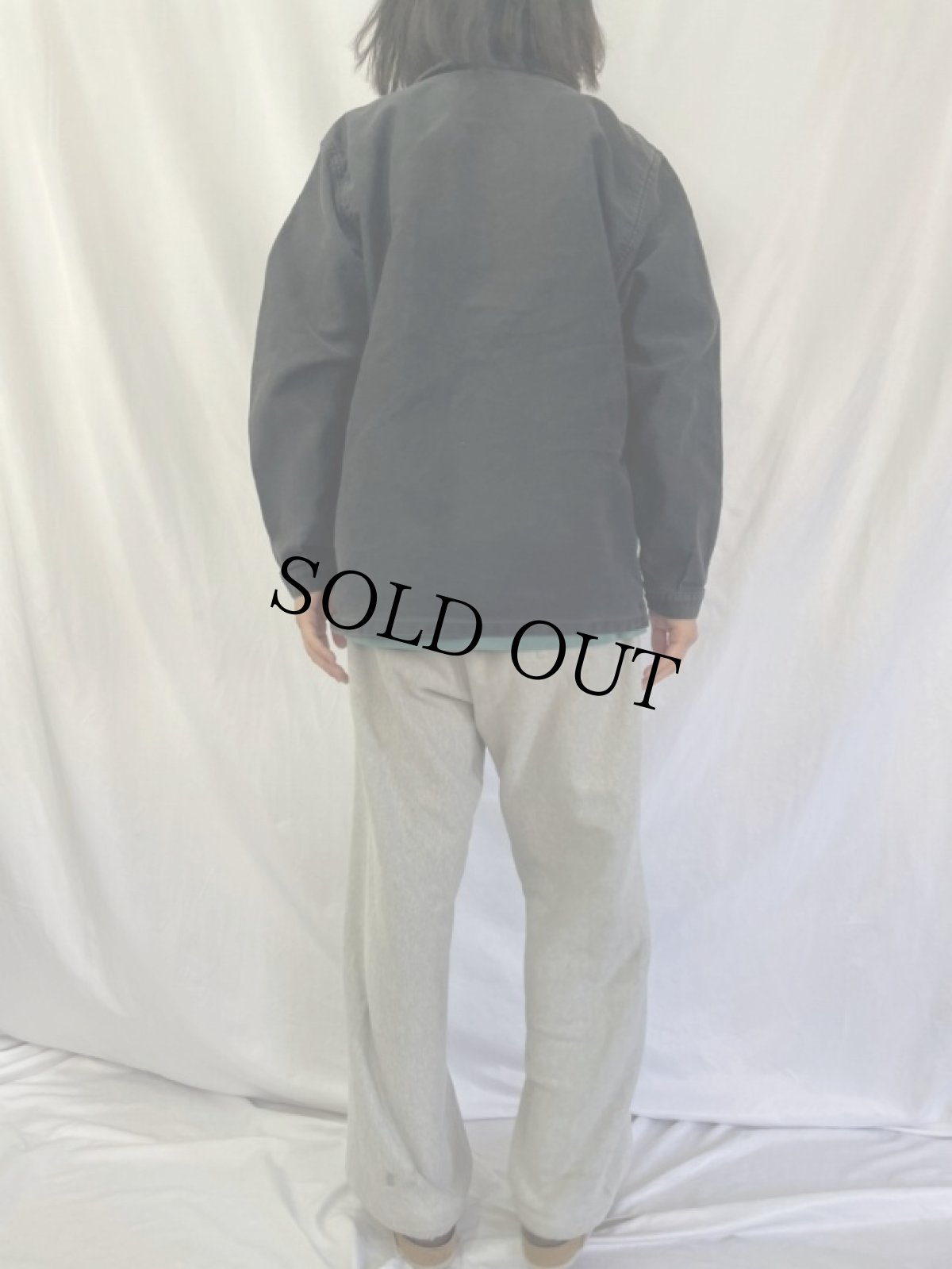 画像4: ADOLPHE LAFONT ブラックモールスキン ワークジャケット (4)