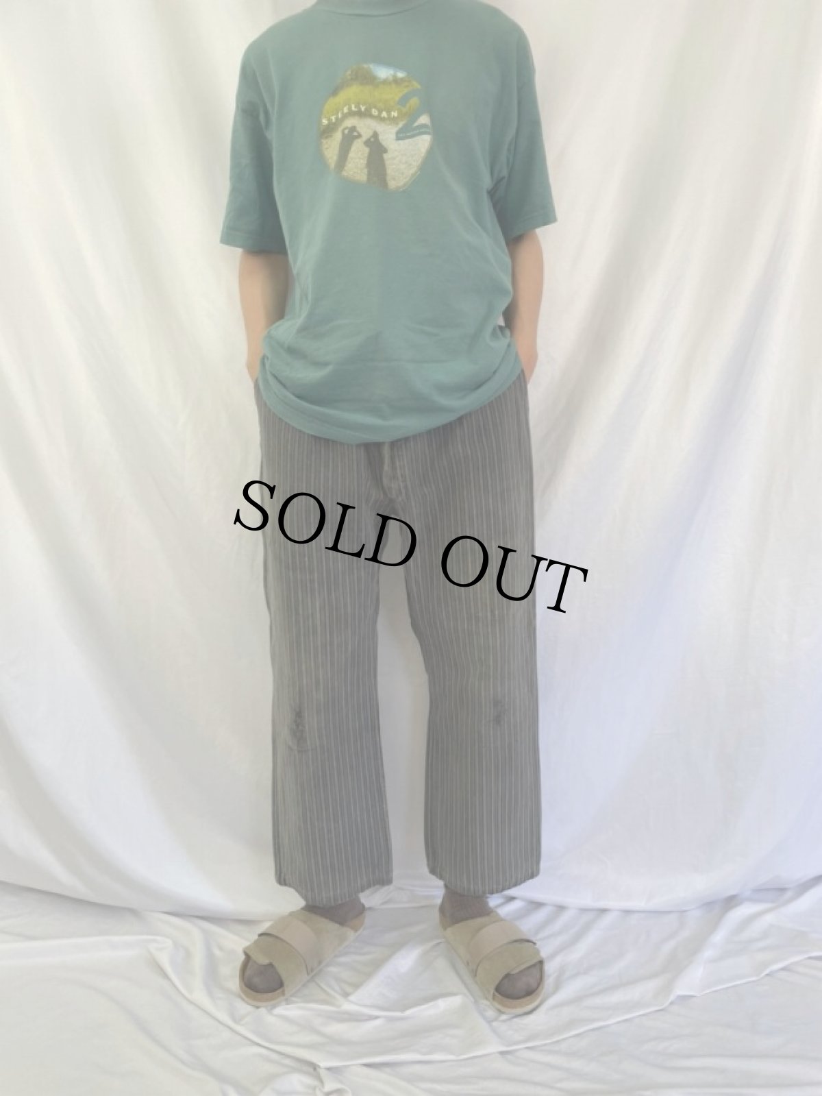 画像2: 40〜50's DUMONT D'URVILLE ストライプ柄 ワークパンツ W36 (2)