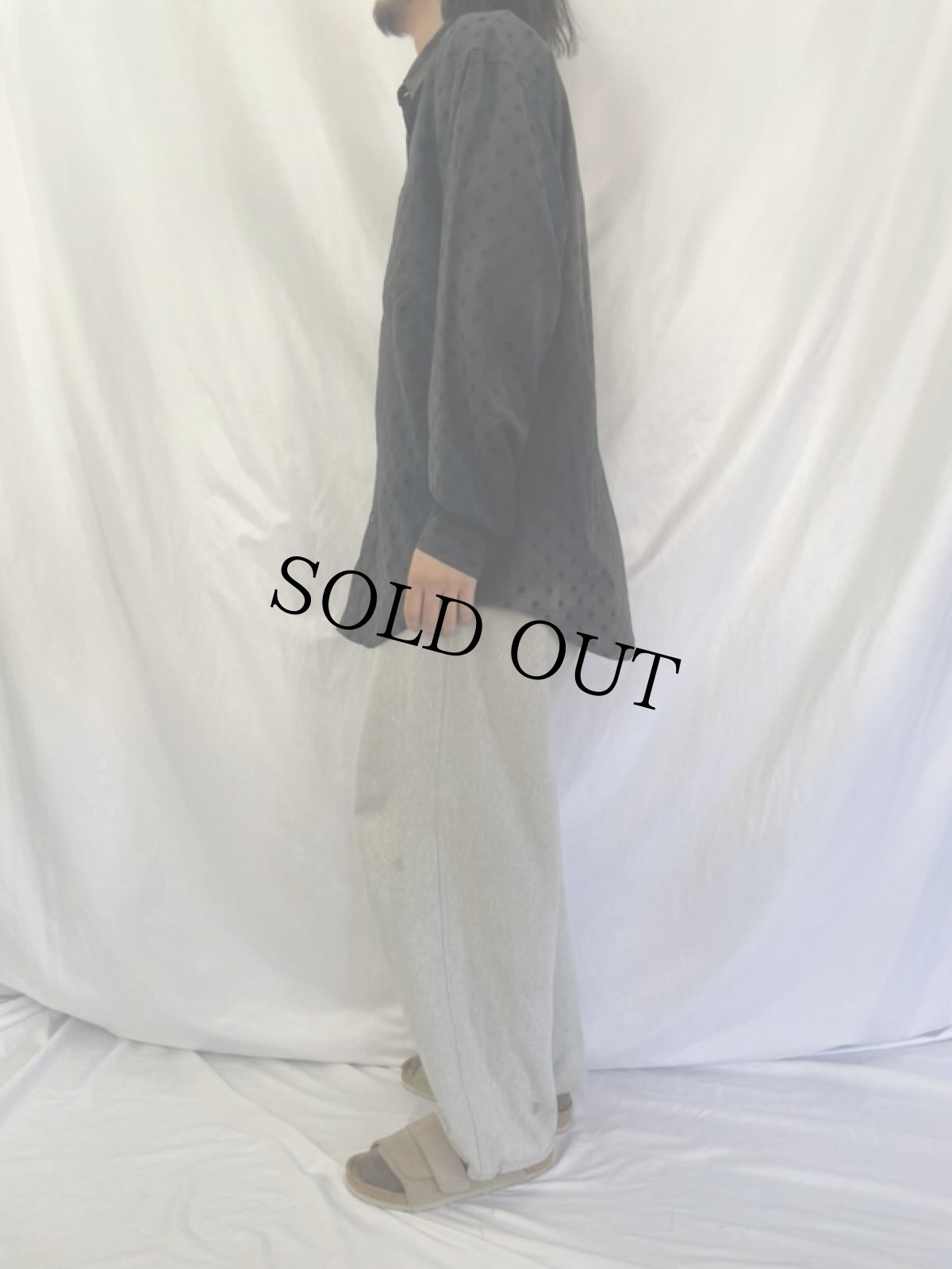 画像3: ドット柄 ボタンダウンシャツ XL (3)