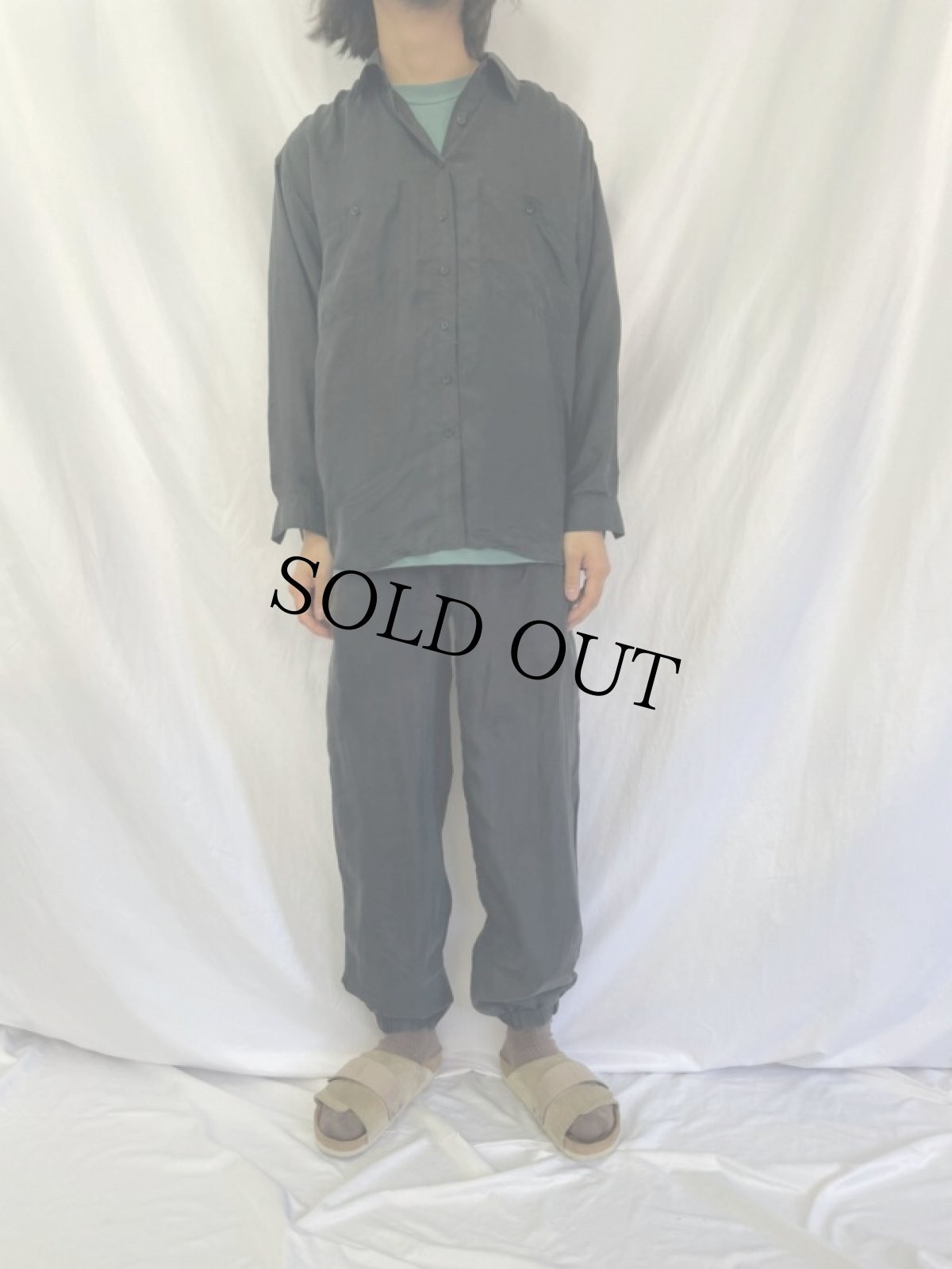 画像2: LEENA STUDIO シルク シャツ＆パンツ SETUP M (2)