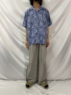 画像2: POLO Ralph Lauren "CALDWELL" 花柄 コットン×リネン オープンカラーシャツ L (2)