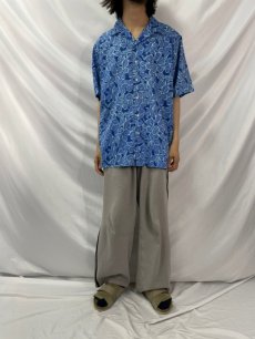 画像2: POLO Ralph Lauren "CALDWELL" 花柄 コットン×リネン オープンカラーシャツ L (2)