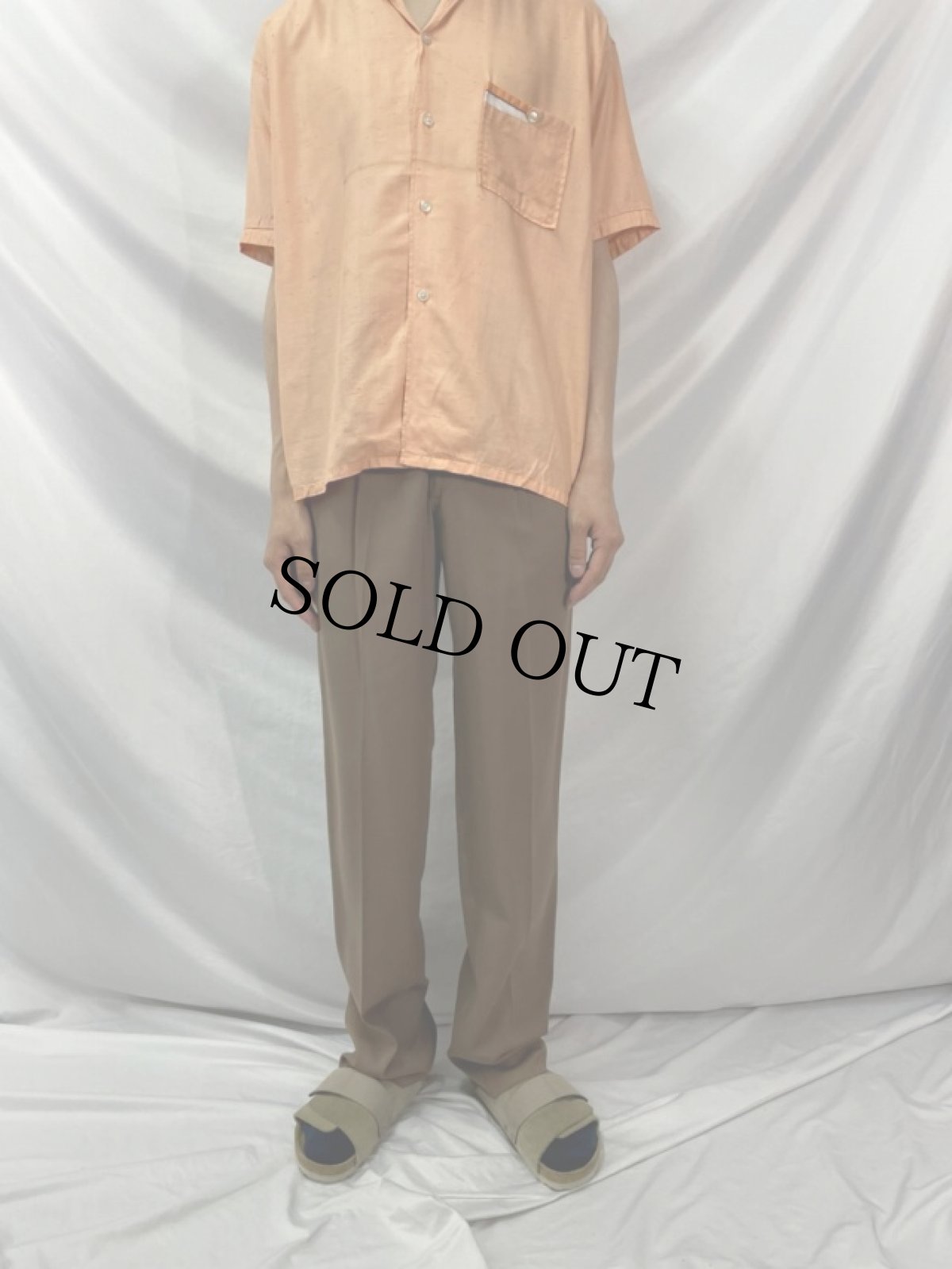 画像2: 50〜60's ギャバジン ツータックスラックス W28 (2)