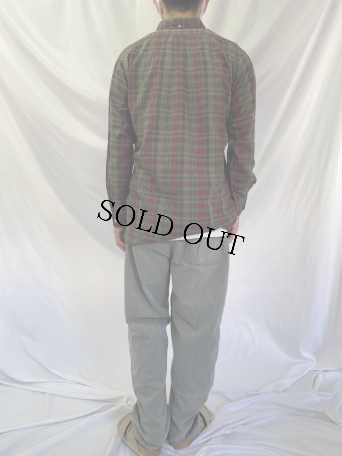 画像4: 60's Haven Hall チェック柄 マチ付き ボタンダウンプルオーバーシャツ M (4)