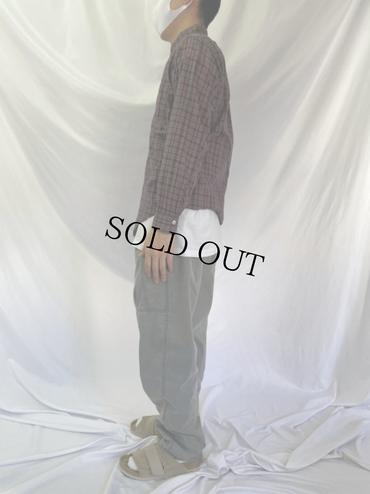 画像3: 60's gayson チェック柄 マチ付き コットンプルオーバーシャツ M (3)