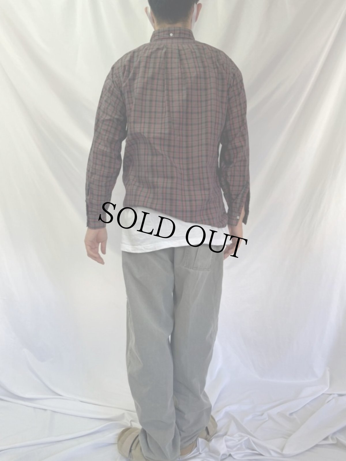 画像4: 60's gayson チェック柄 マチ付き コットンプルオーバーシャツ M (4)