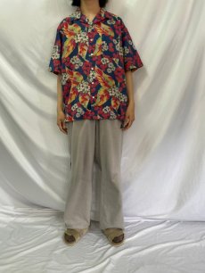 画像2: POLO Ralph Lauren "CALDWELL" 花柄 コットンオープンカラーシャツ L (2)