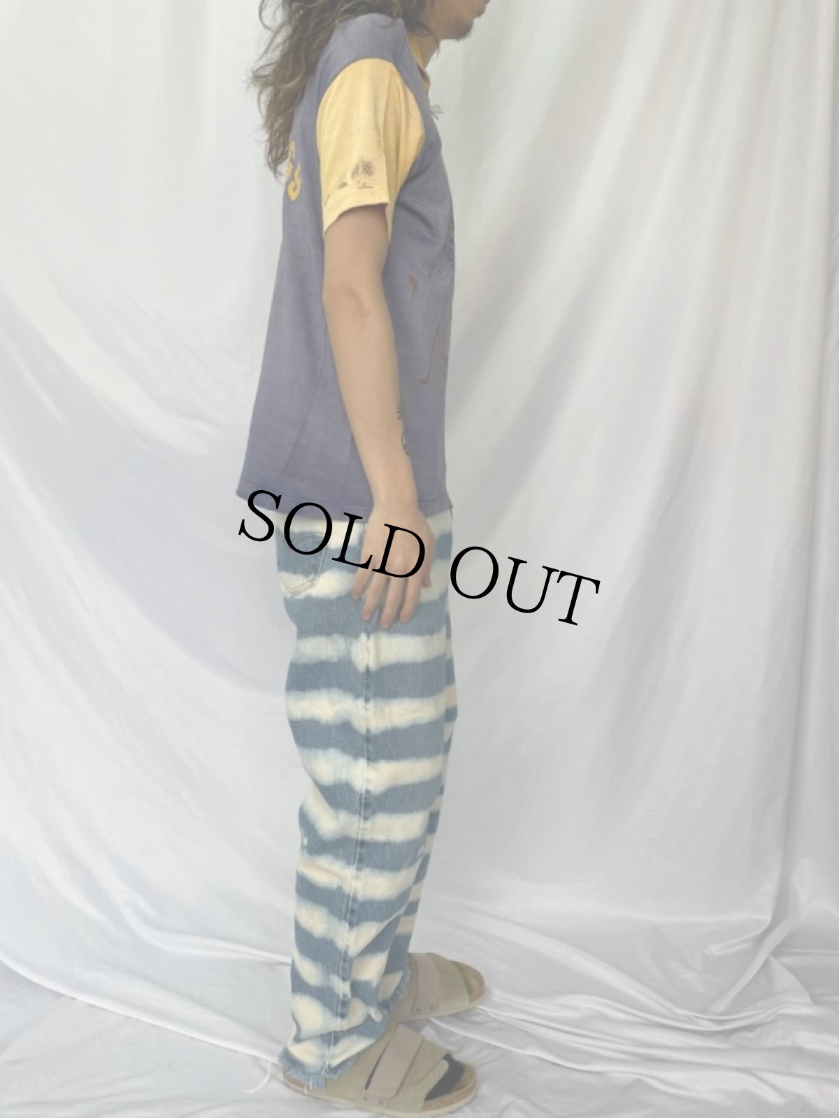 画像4: 60's Southern "BULLDOGS" パッチ付き  ハーフジップ 半袖シャツ L (4)