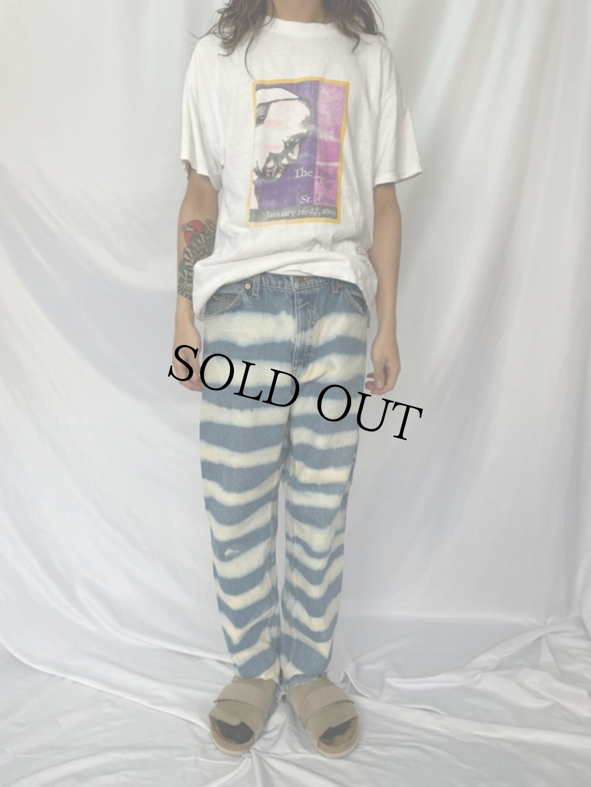 画像2: Levi's 550 ブリーチデニムパンツ W32 (2)