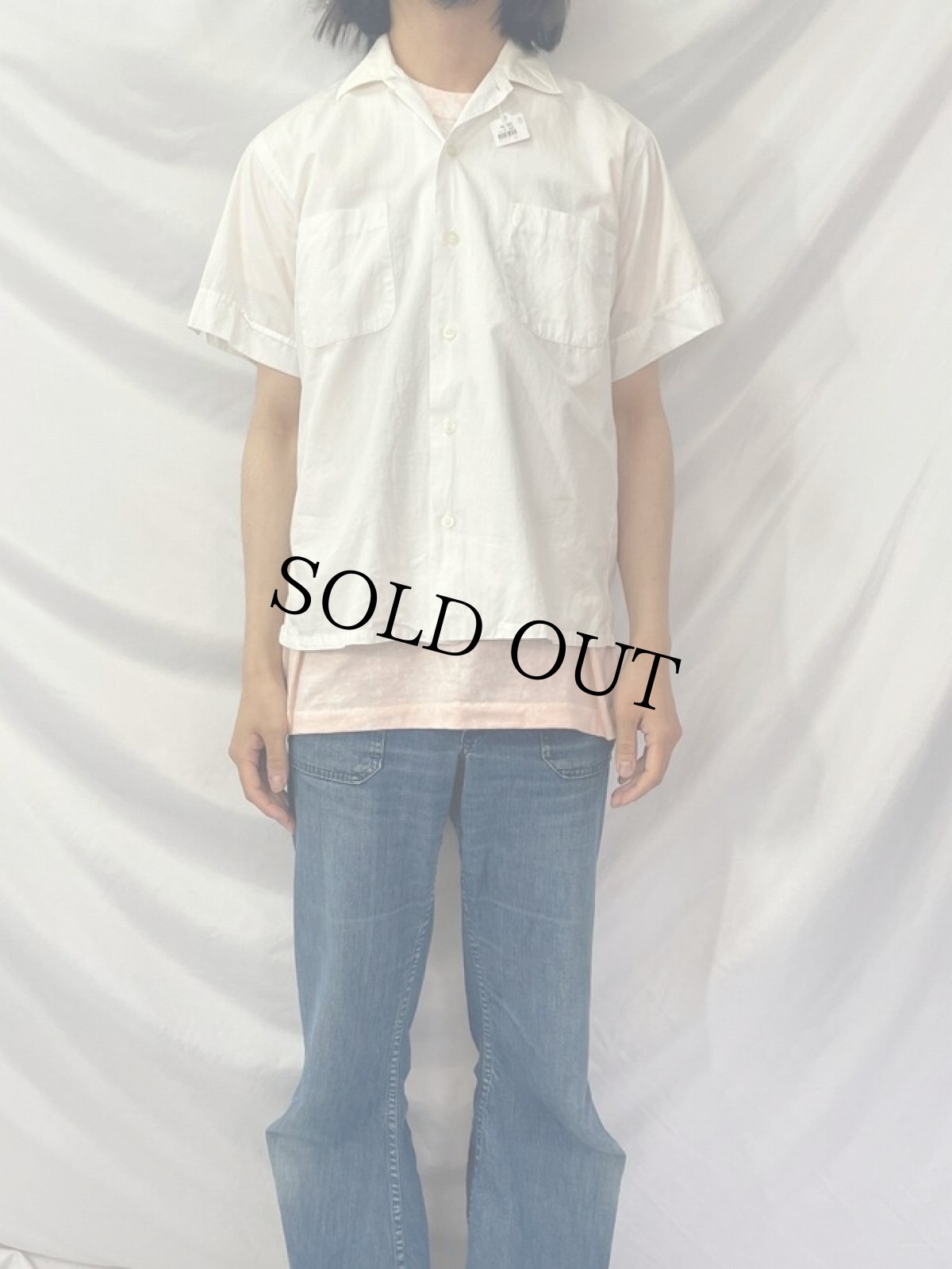 画像2: 60's Picasso 半袖コットンシャツ M (2)