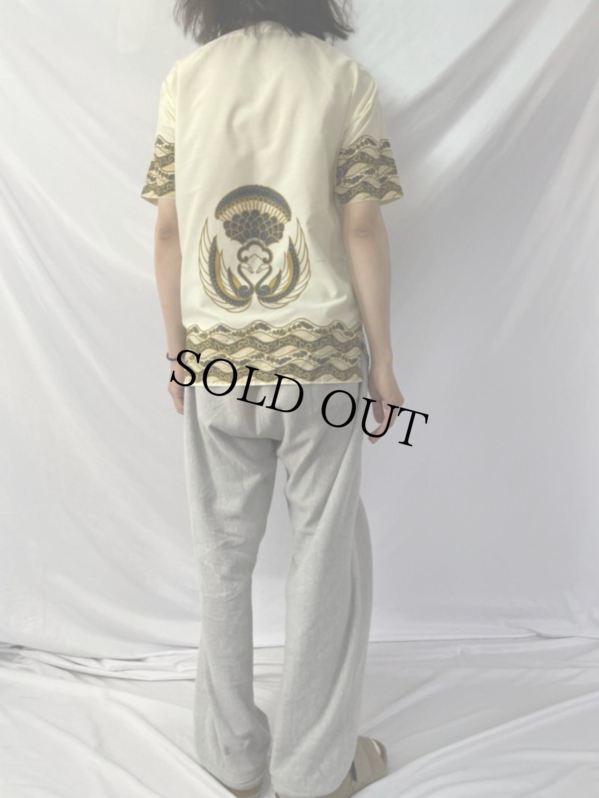 画像4: バティック柄 コットンシャツ L (4)