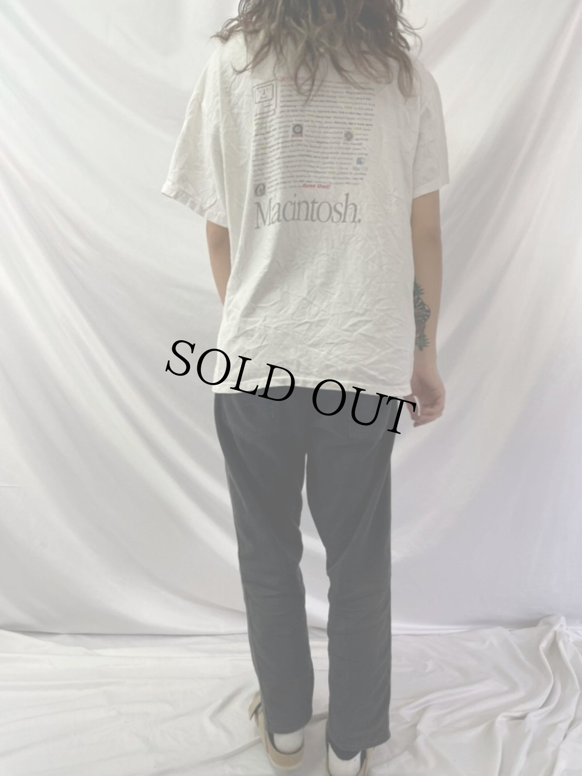 画像5: 90's Apple "Macintosh" レインボーロゴプリントTシャツ L (5)