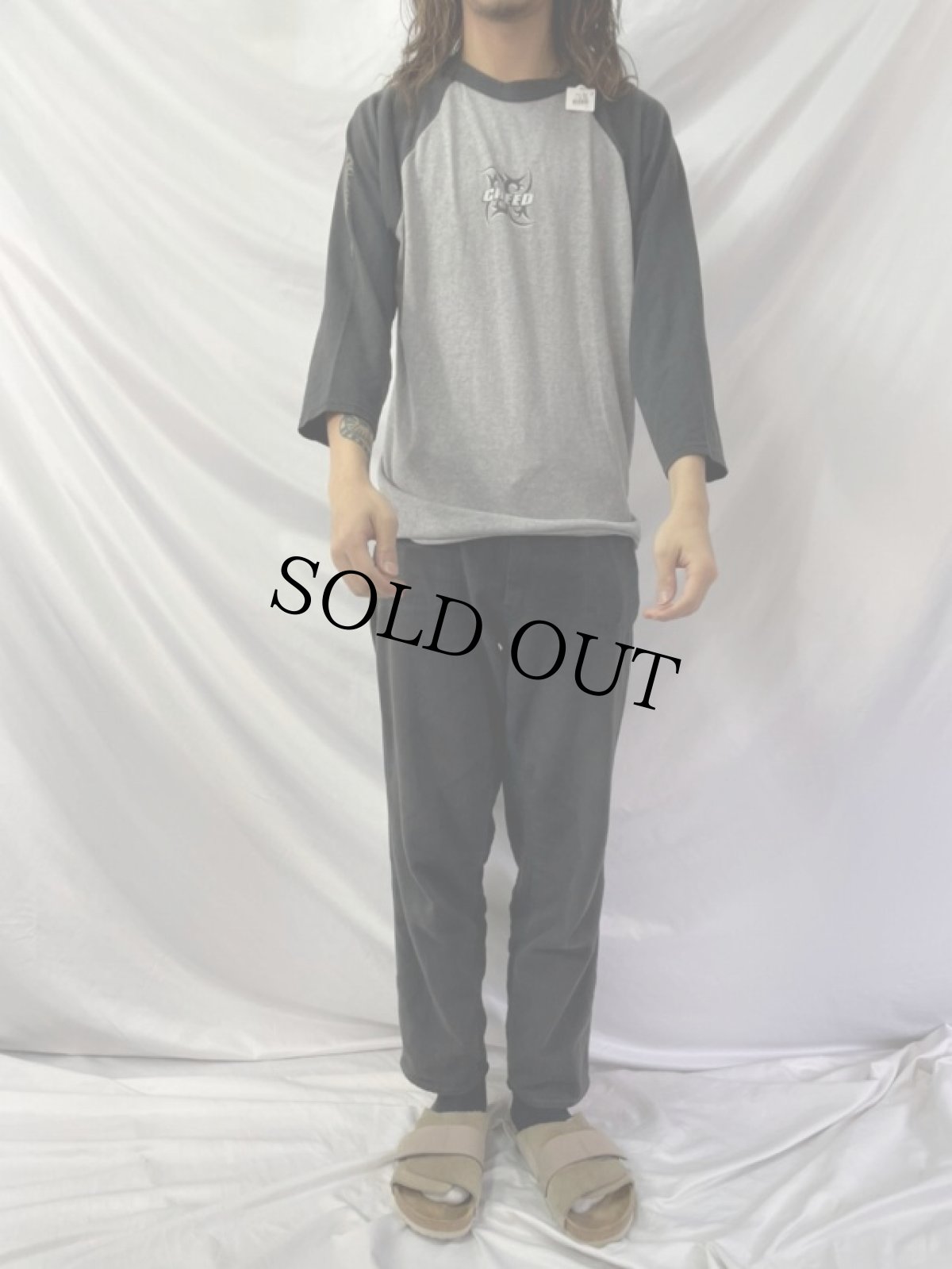 画像3: 90's〜 CREED "human clay tour" USA製 ロックバンド ラグランTシャツ L (3)